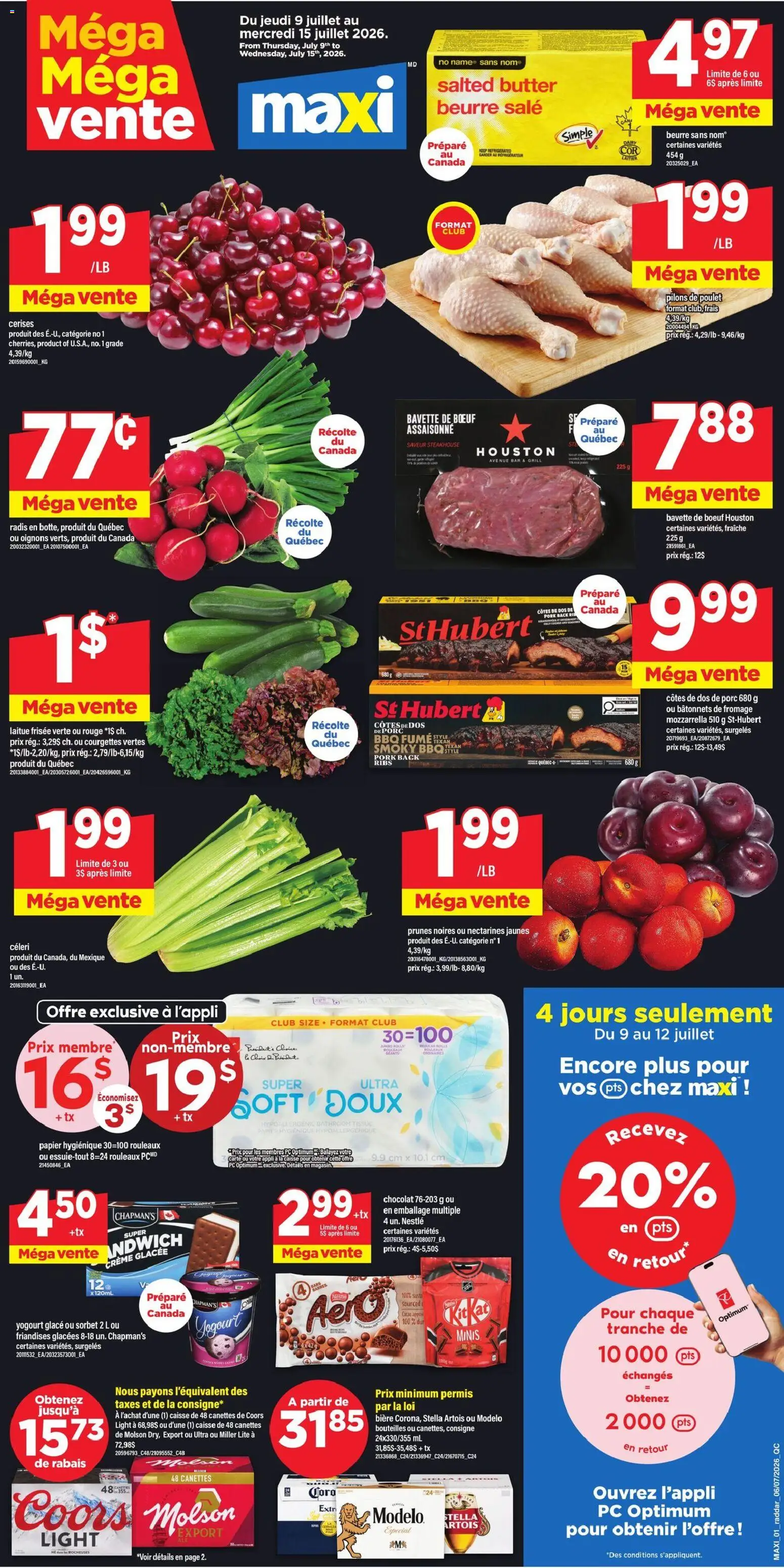Preview of leaflet Maxi weekly flyer / circulaire from shop Maxi is valid from Jul 09, 2026
