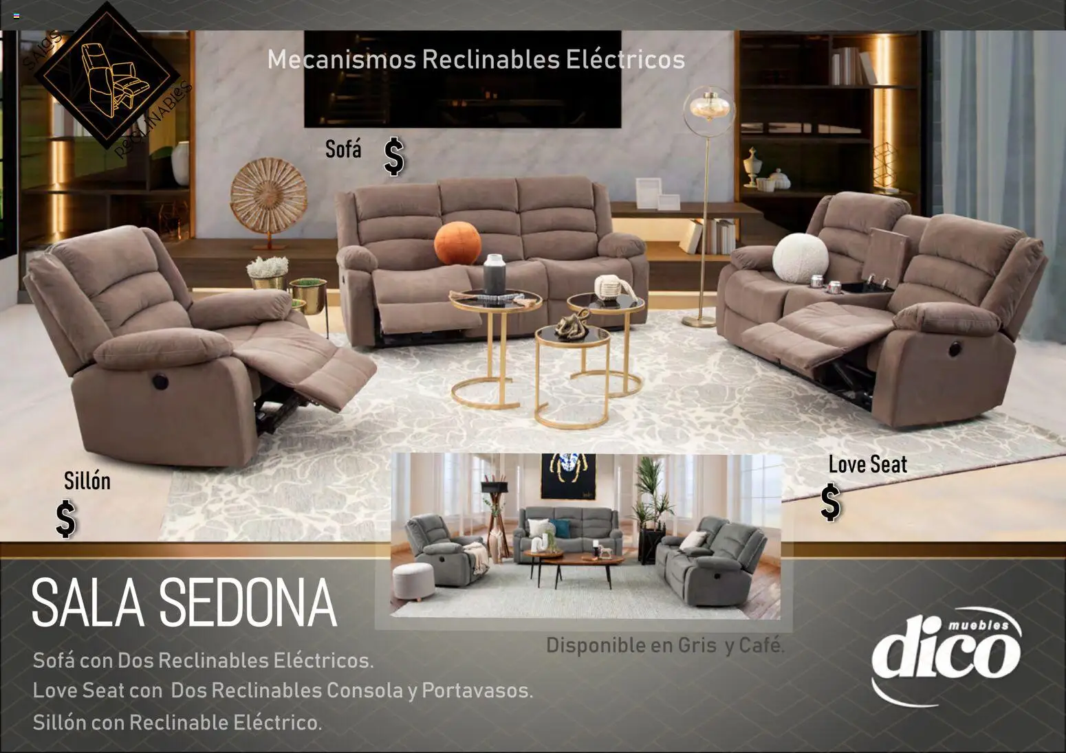 Vista previa las ofertas de la tienda Muebles Dico - Muebles Dico catálogo Salas reclinables desde el 27/03/2026 - Sillón, Sala, Sofá