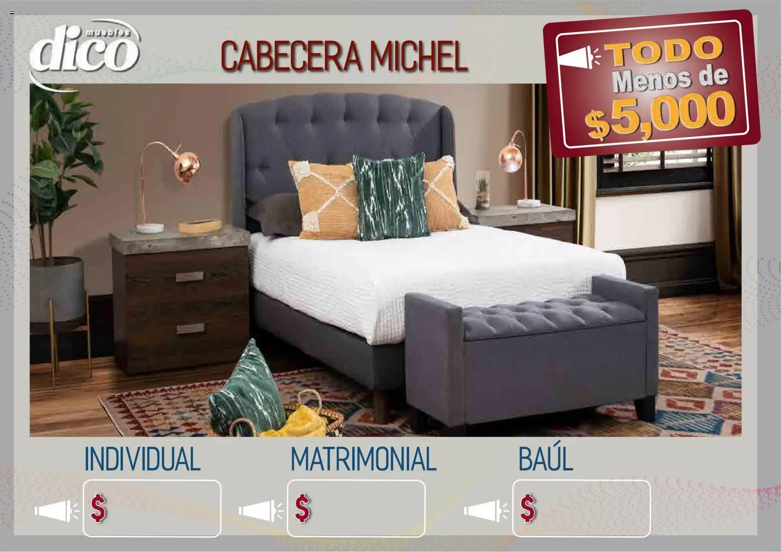 Vista previa las ofertas de la tienda Muebles Dico - Muebles Dico catálogo Todo menos de 5000 Pacifico desde el 09/04/2026 