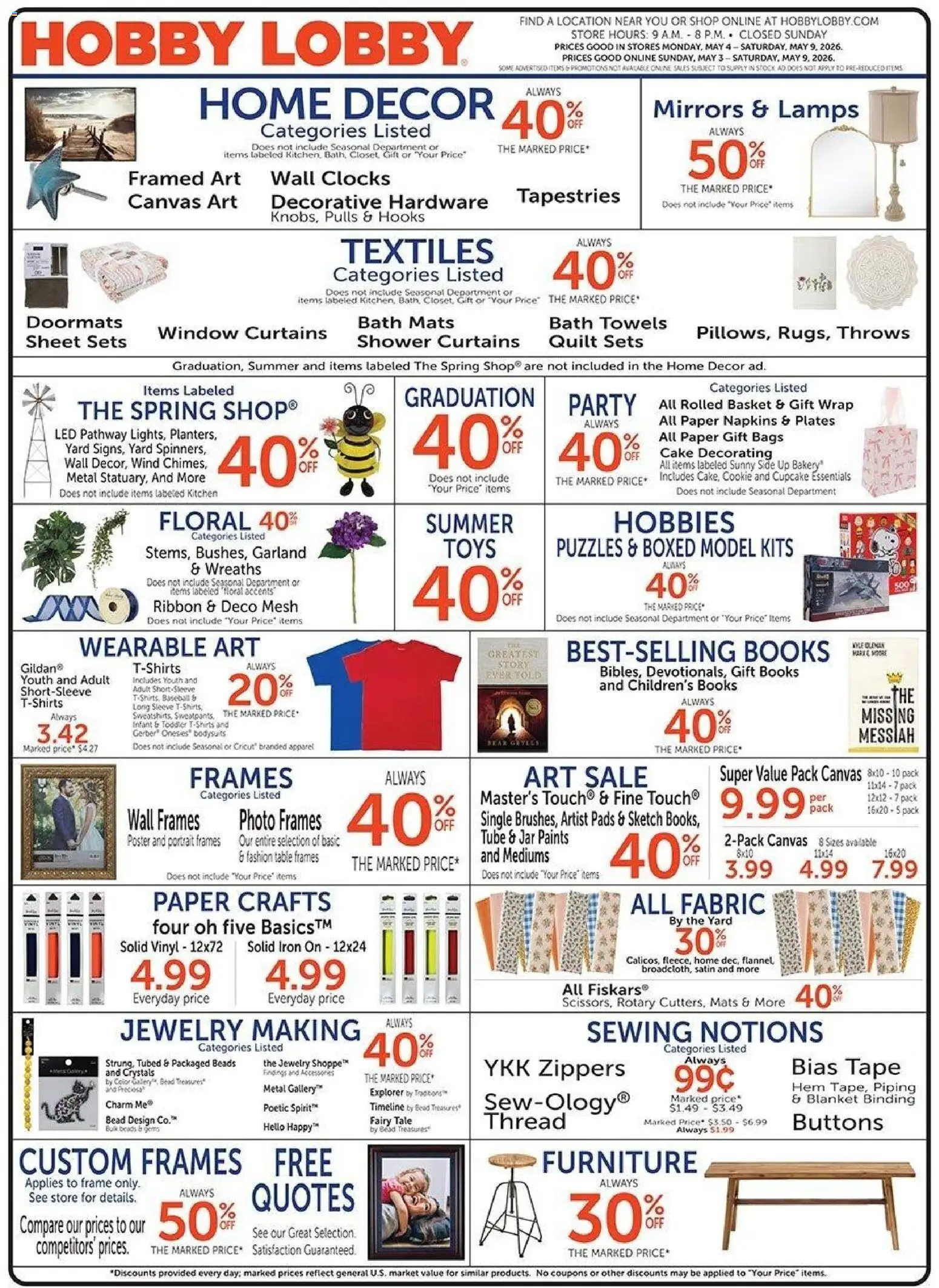 Ad Preview of Hobby Lobby Hobby Lobby Weekly Ad from 05/03/2026