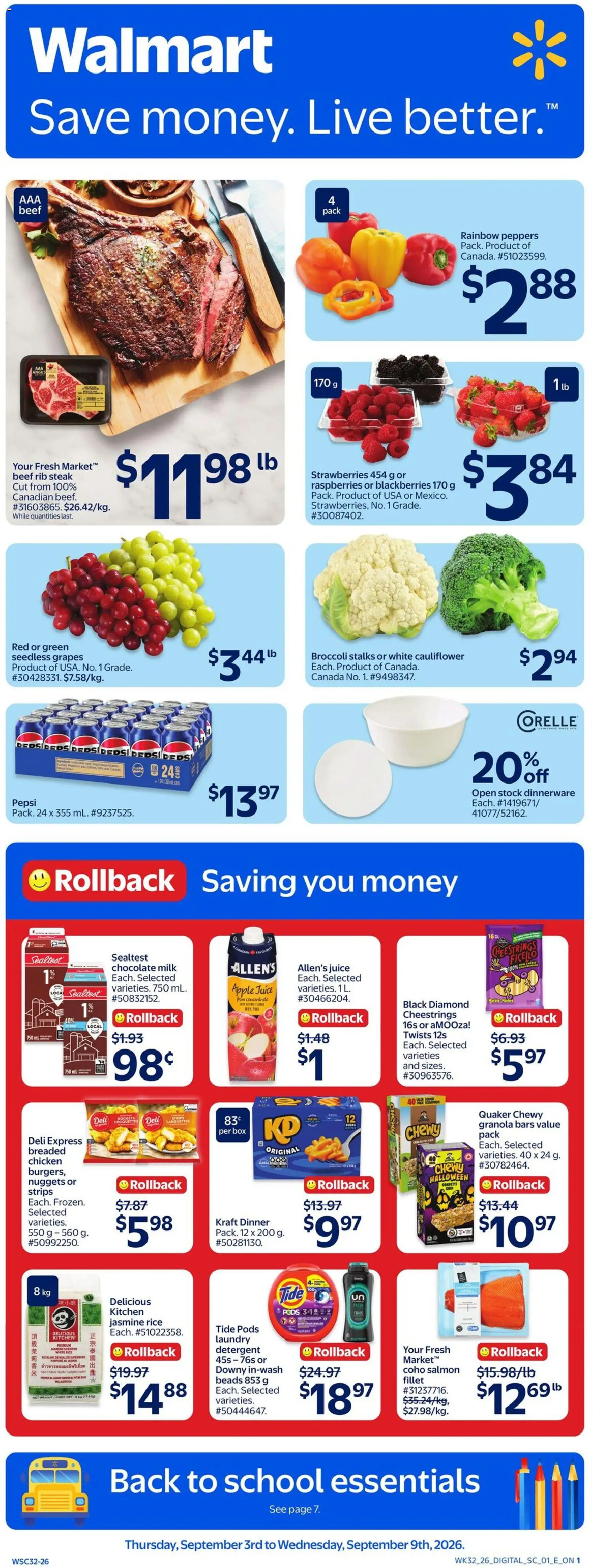 Preview of leaflet Walmart weekly flyer from shop Walmart is valid from Sep 03, 2026