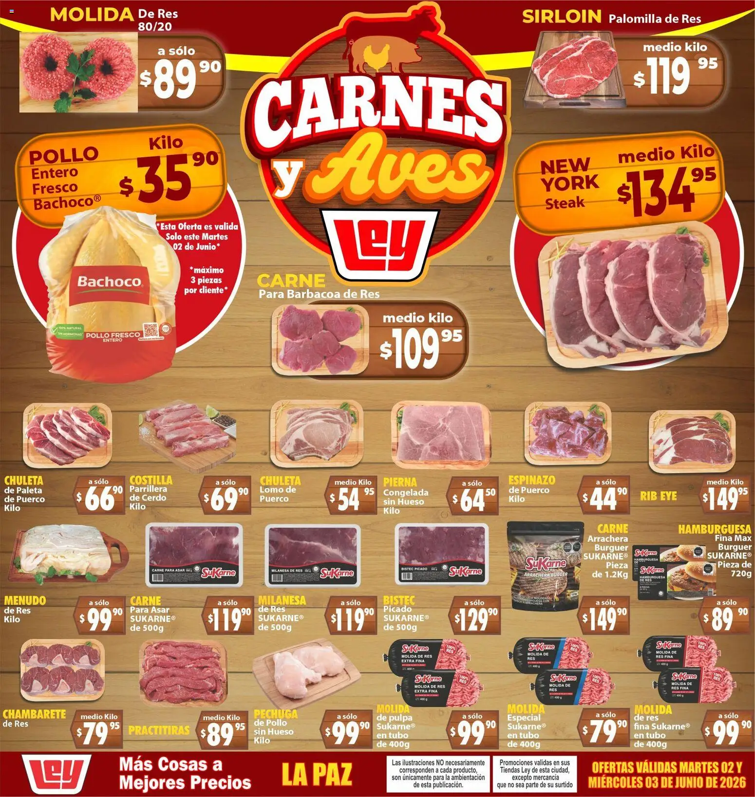 Vista previa las ofertas de la tienda Casa Ley - Casa Ley folleto Carnes y Aves La Paz desde el 02/06/2026 