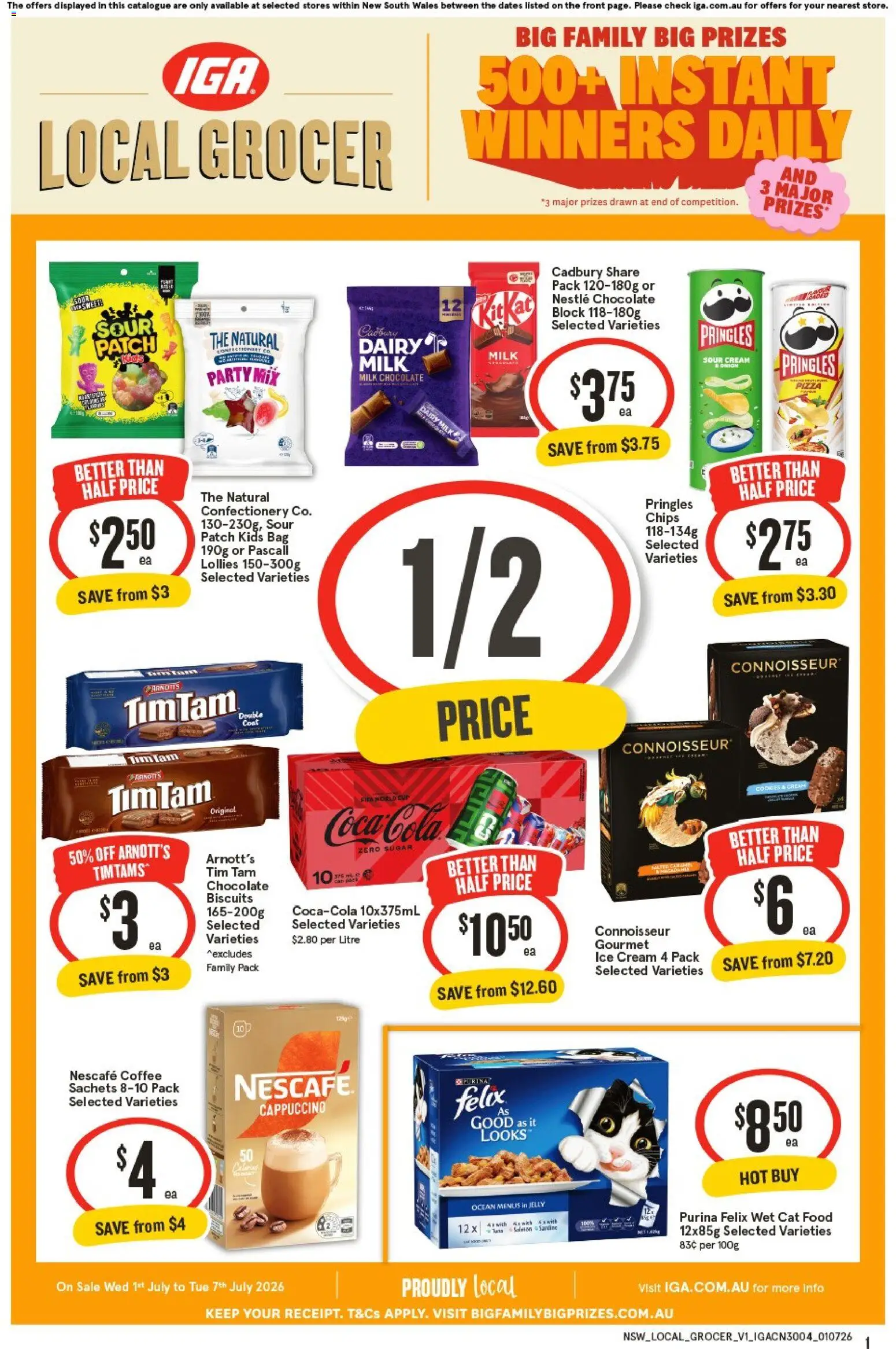 Preview of catalogue IGA Local Grocer NSW from shop IGA valid 01/07/2026 - Food, Milk, Dairy, Sour cream, Cream, Cappuccino, Coat, Bag