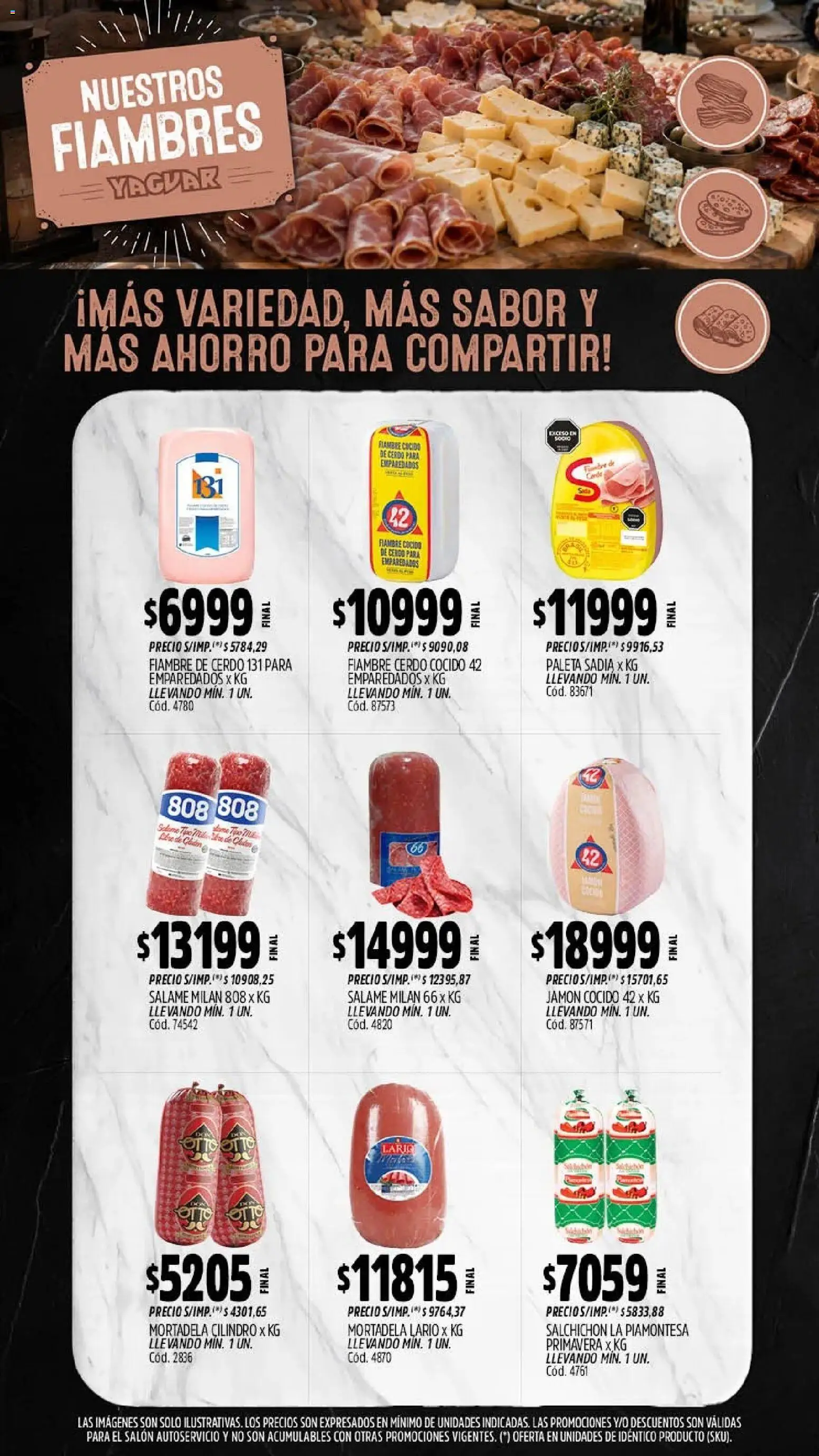 Vista previa del folleto de la tienda Yaguar válido desde el 03/08/2026 - Oreo, Cerdo, Mortadela, Salame, Jamón cocido, Paleta, Jamón, Pico