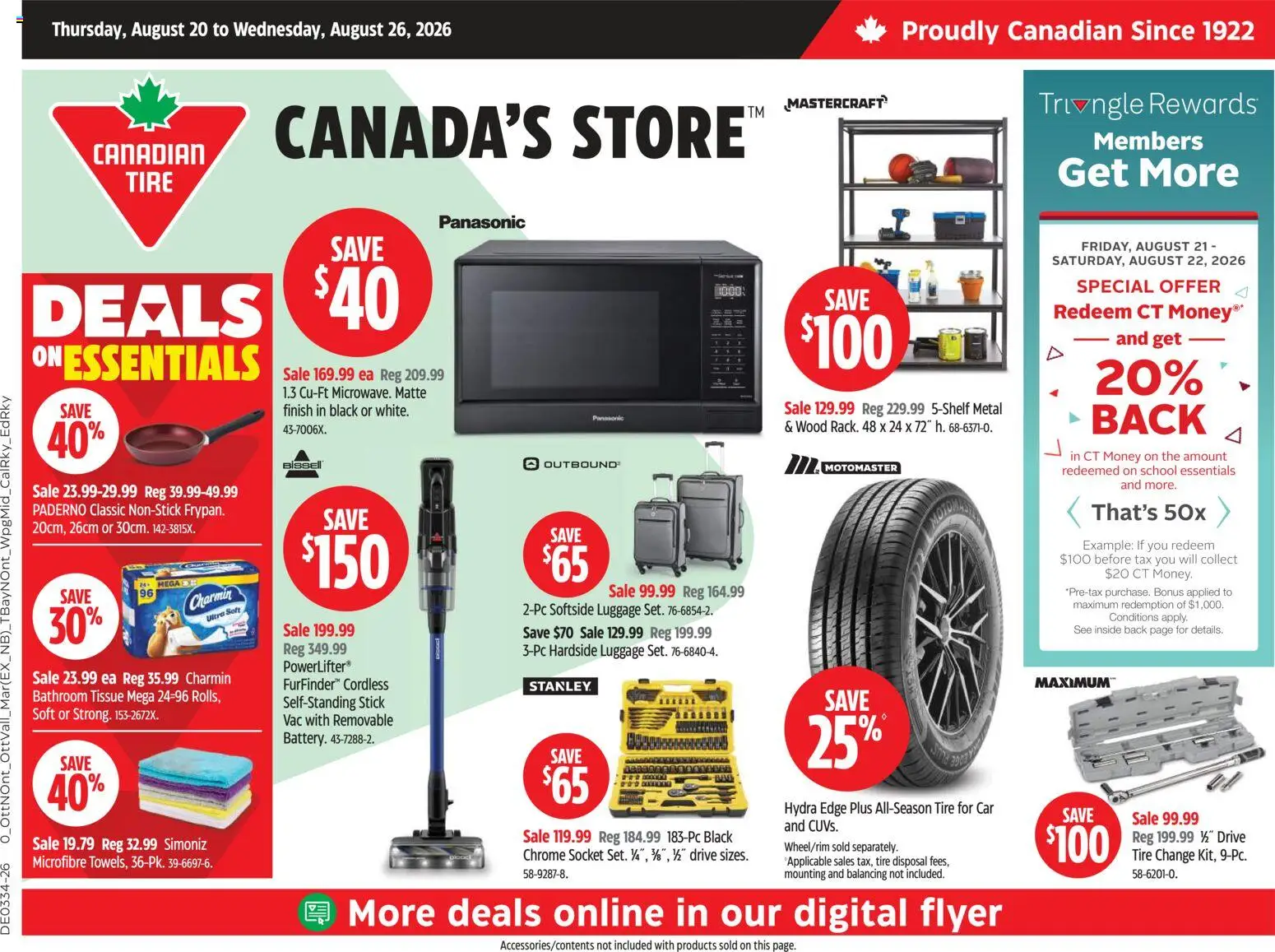 Preview of leaflet Canadian Tire weekly flyer from shop Canadian Tire is valid from Aug 20, 2026 - Luggage, Socket