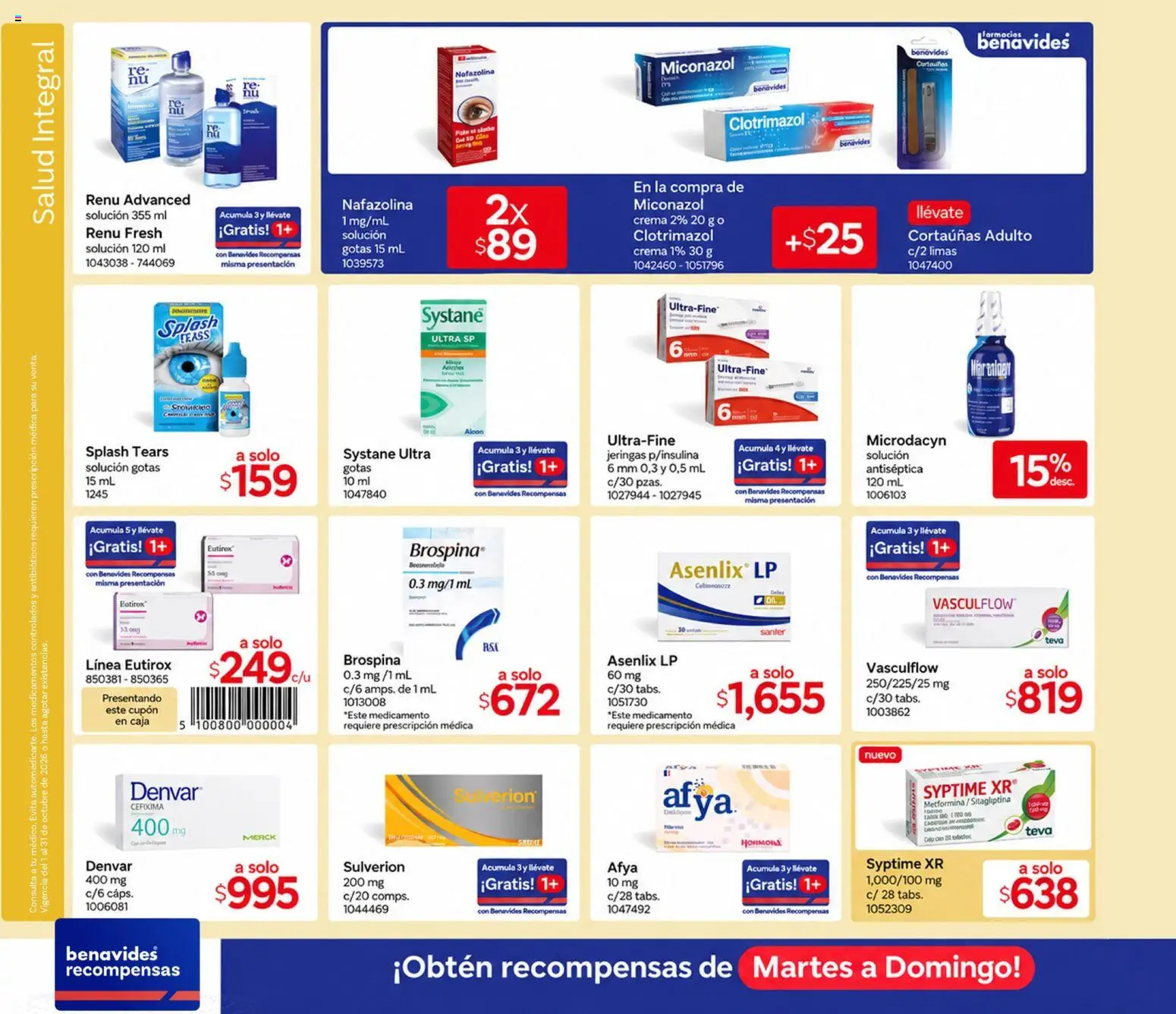 Vista previa las ofertas de la tienda Farmacia Benavides - Farmacia Benavides catálogo desde el 01/10/2026 