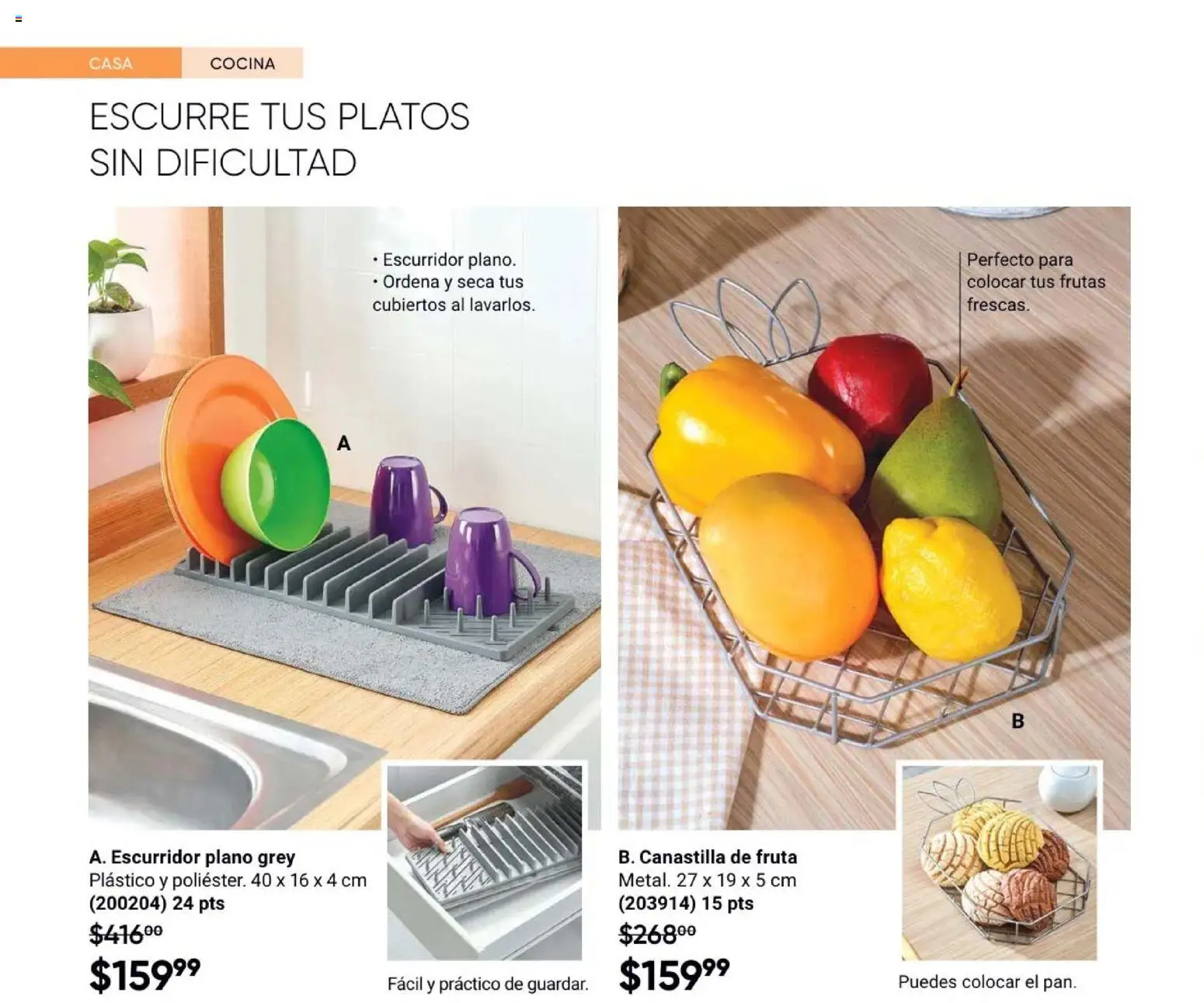 Vista previa las ofertas de la tienda AVON - Casa & Estilo 4 2026 desde el 20/02/2026 - Fruta, Cocina, Escurridor