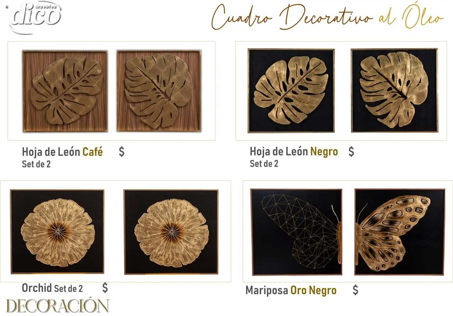 Vista previa las ofertas de la tienda Muebles Dico - Catálogo Decoración desde el 09/12/2025 