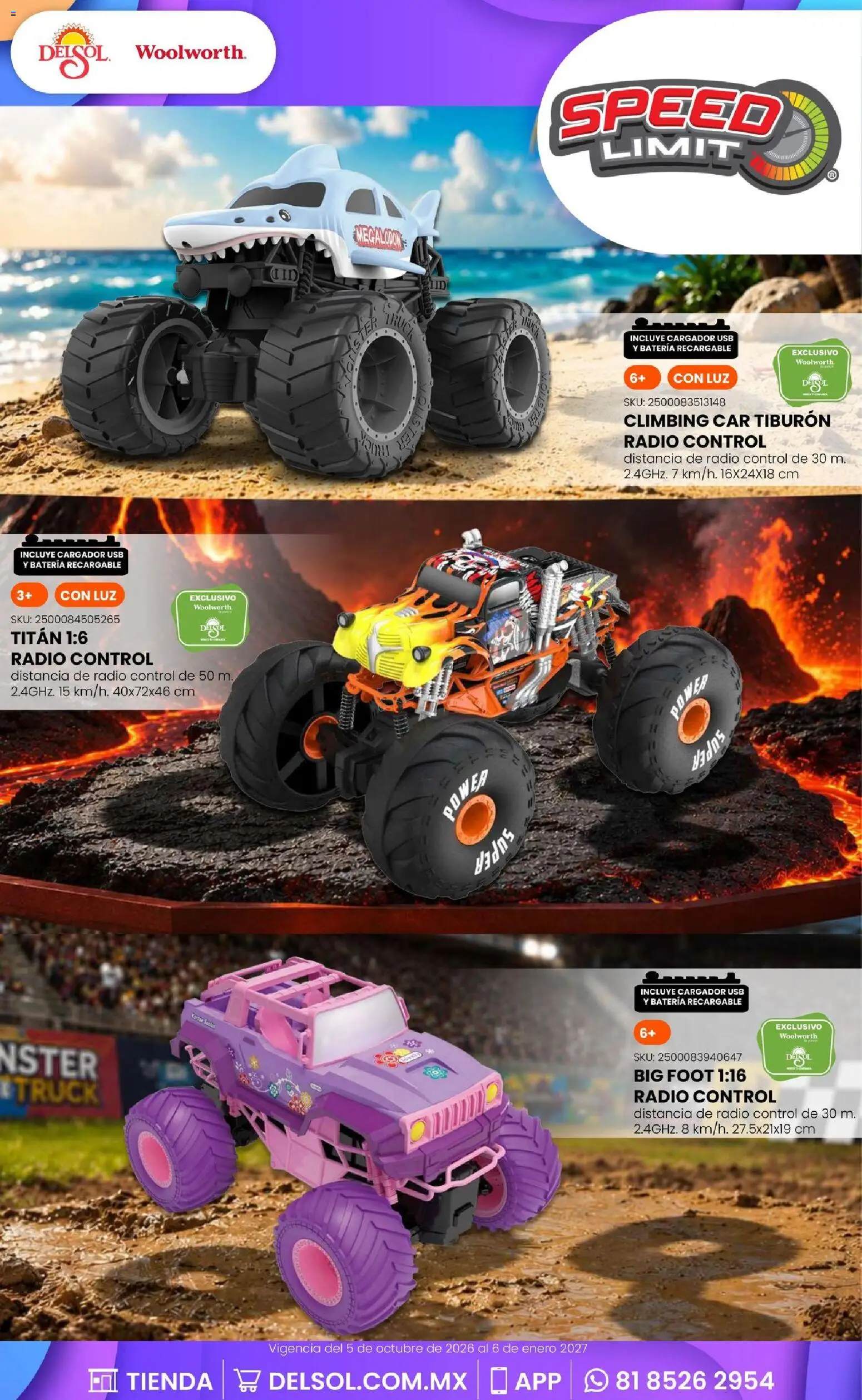 Vista previa las ofertas de la tienda Del Sol y Woolworth - Del Sol y Woolworth catálogo El Castillo del Juguete desde el 01/10/2026 - Radio, Batería, Usb, Cargador