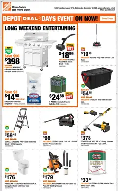 Un aperçu du dépliant Home Depot weekly flyer / circulaire du magasin Home Depot est valide à partir 27 août 2026