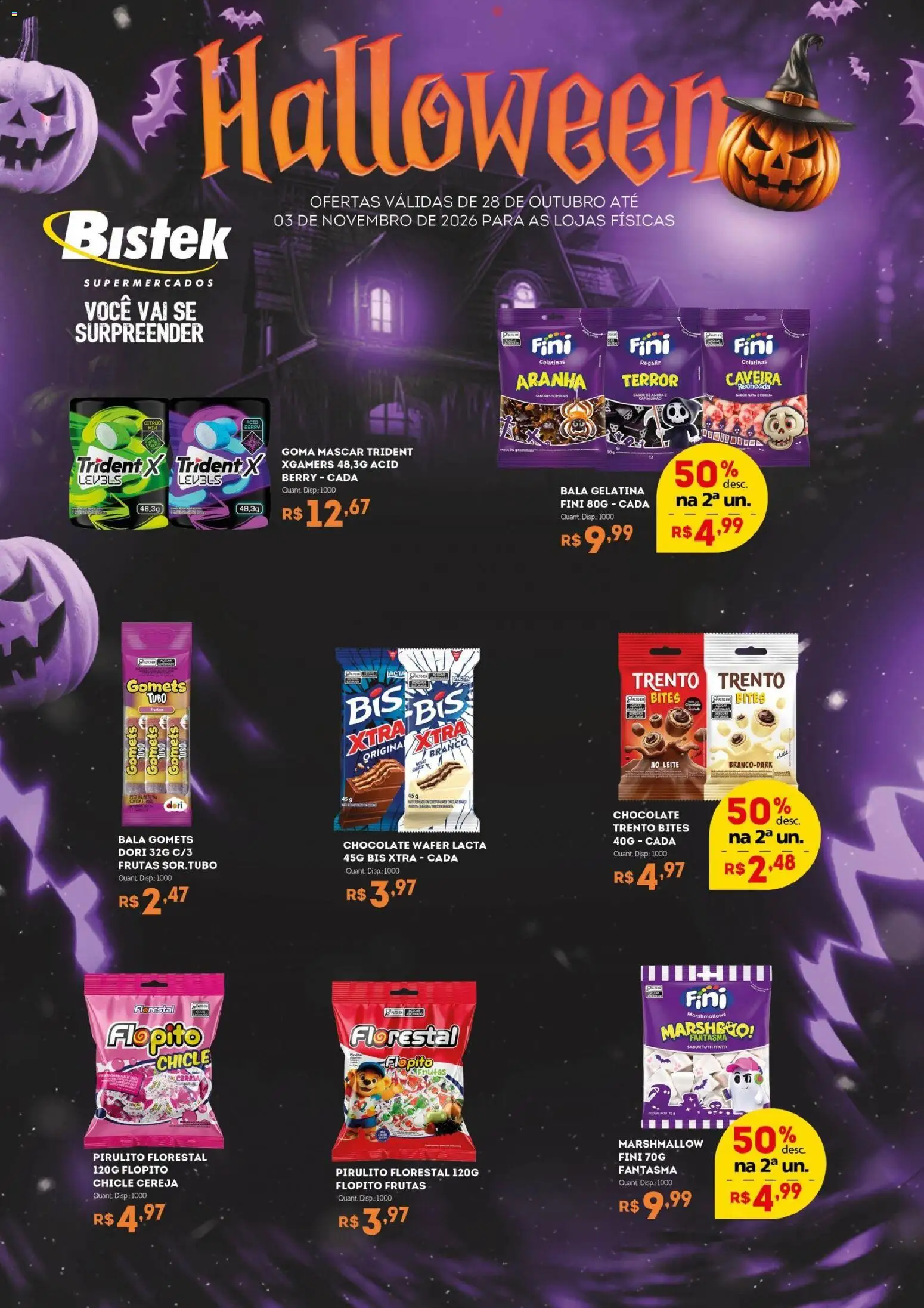 Pré-Visualização do folheto "Bistek Supermercados ofertas Halloween" da loja Bistek Supermercados válido a partir de 28/10/2026