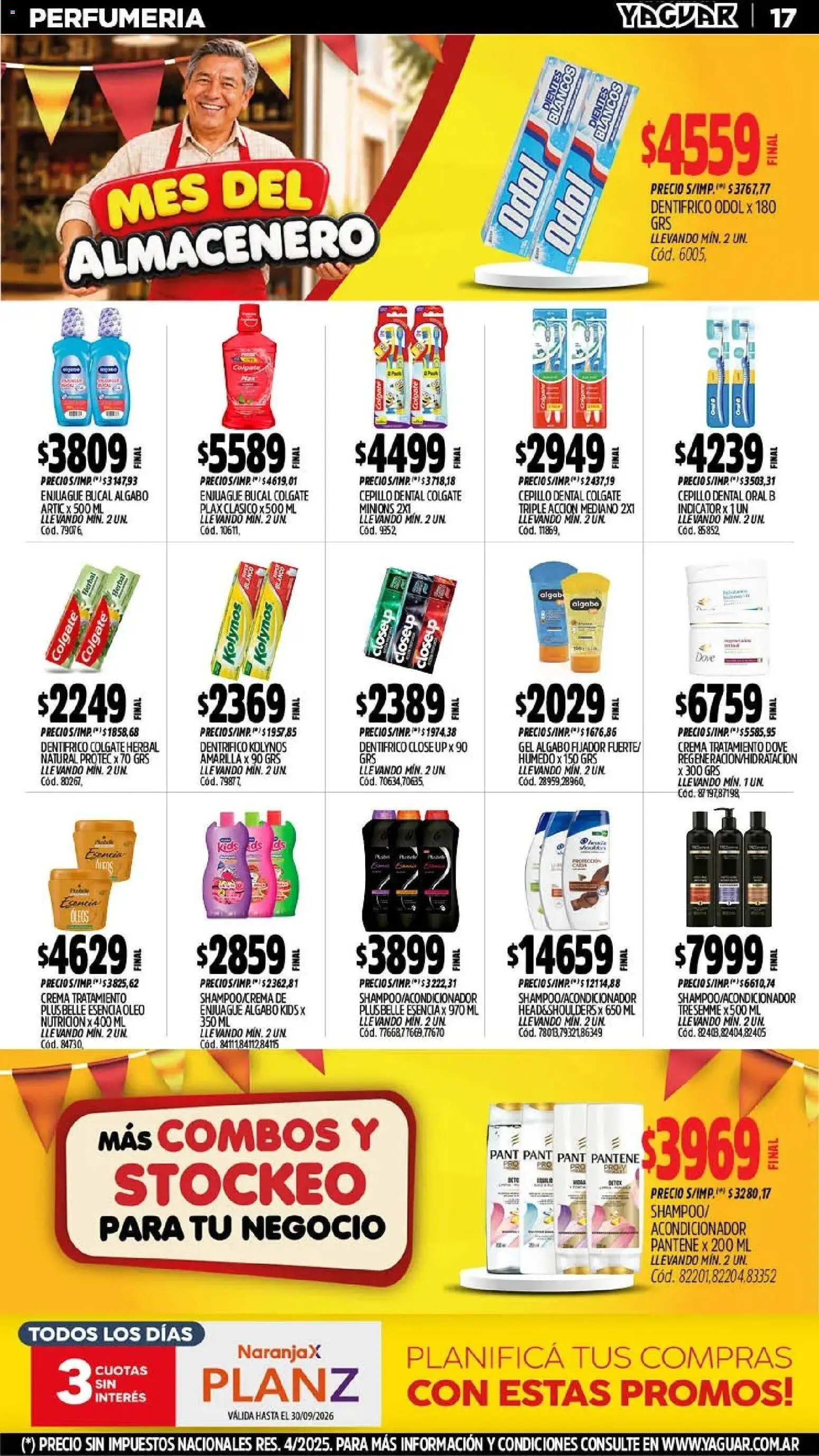 Vista previa del folleto de la tienda Yaguar válido desde el 28/09/2026 - Crema, Cepillo, Enjuague bucal, Acondicionador, Fijador
