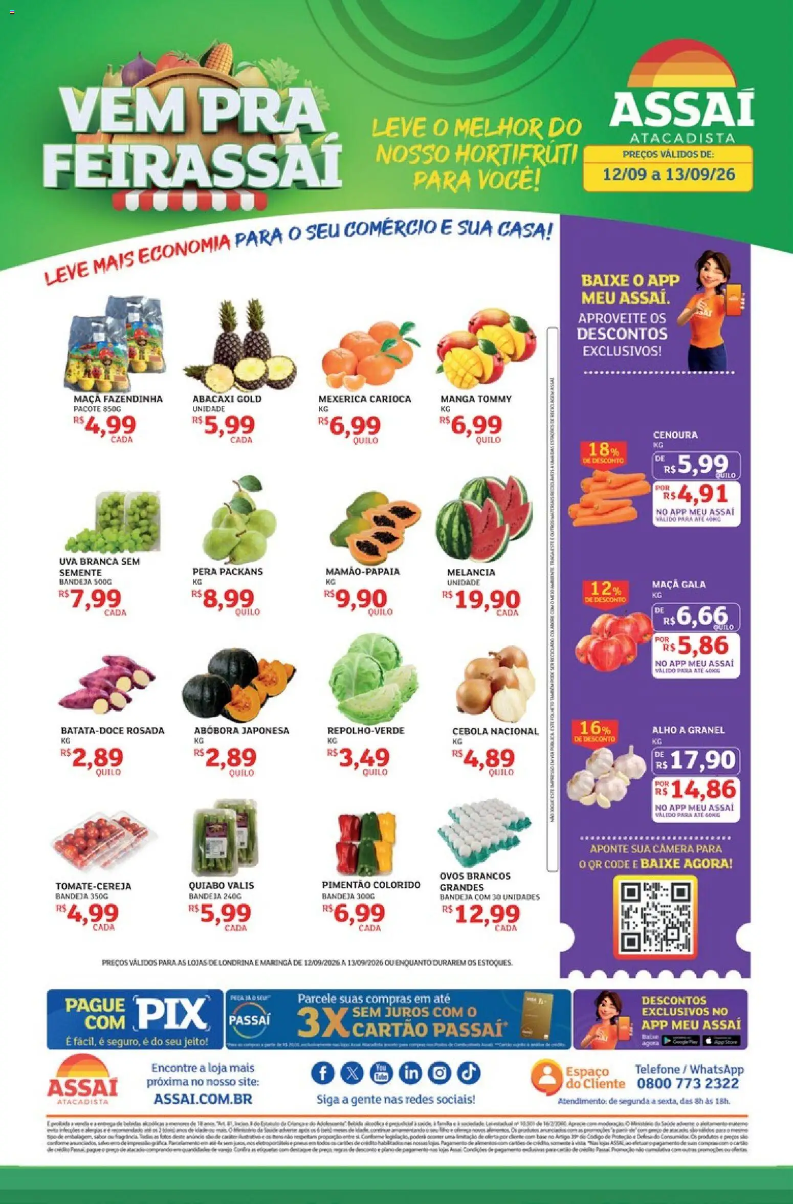 Pré-Visualização do folheto "Assaí Atacadista ofertas - PR" da loja Assaí Atacadista válido a partir de 12/09/2026