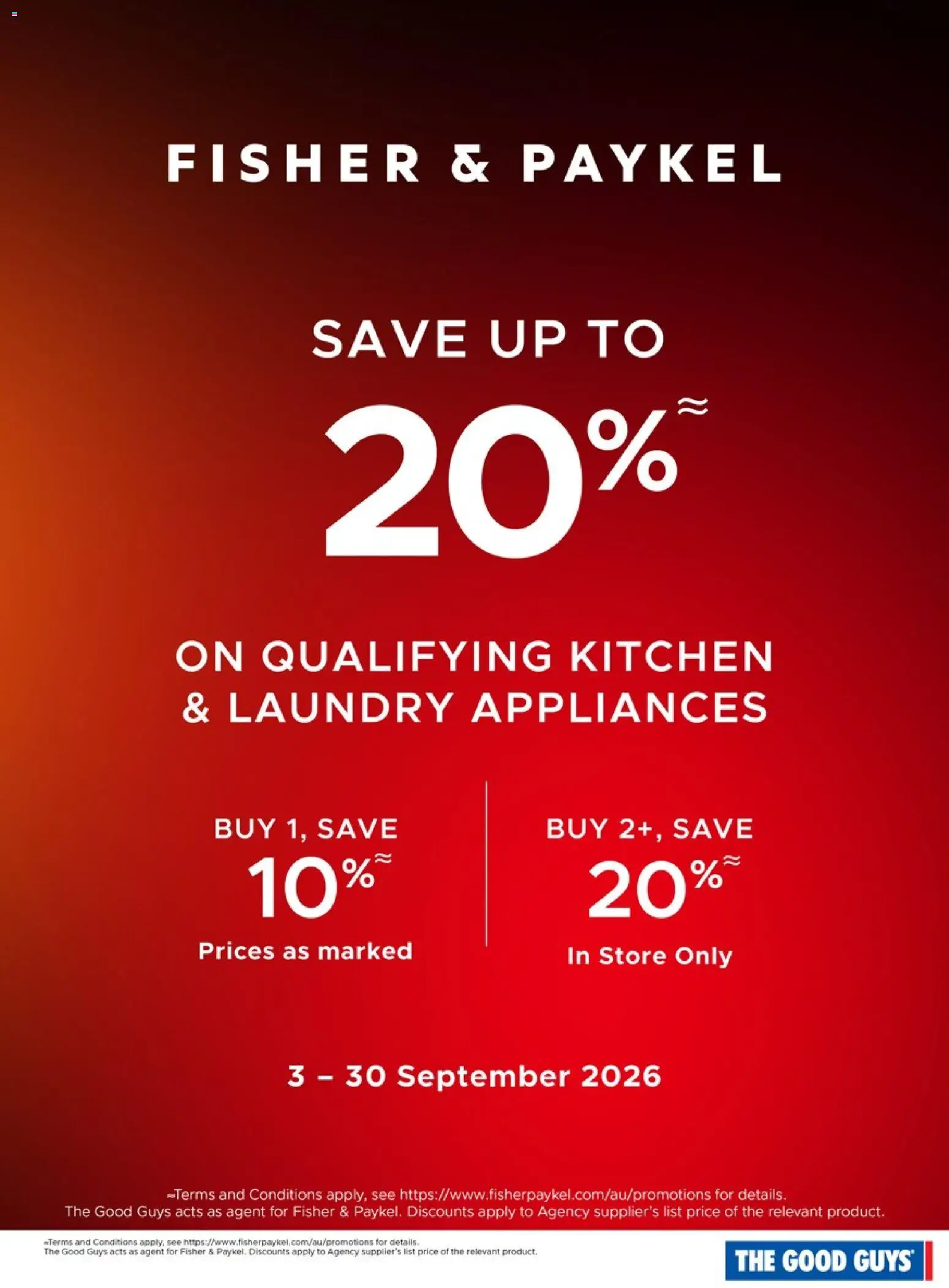 Preview of catalogue The Good Guys Fisher & Paykel from shop The Good Guys valid 03/09/2026