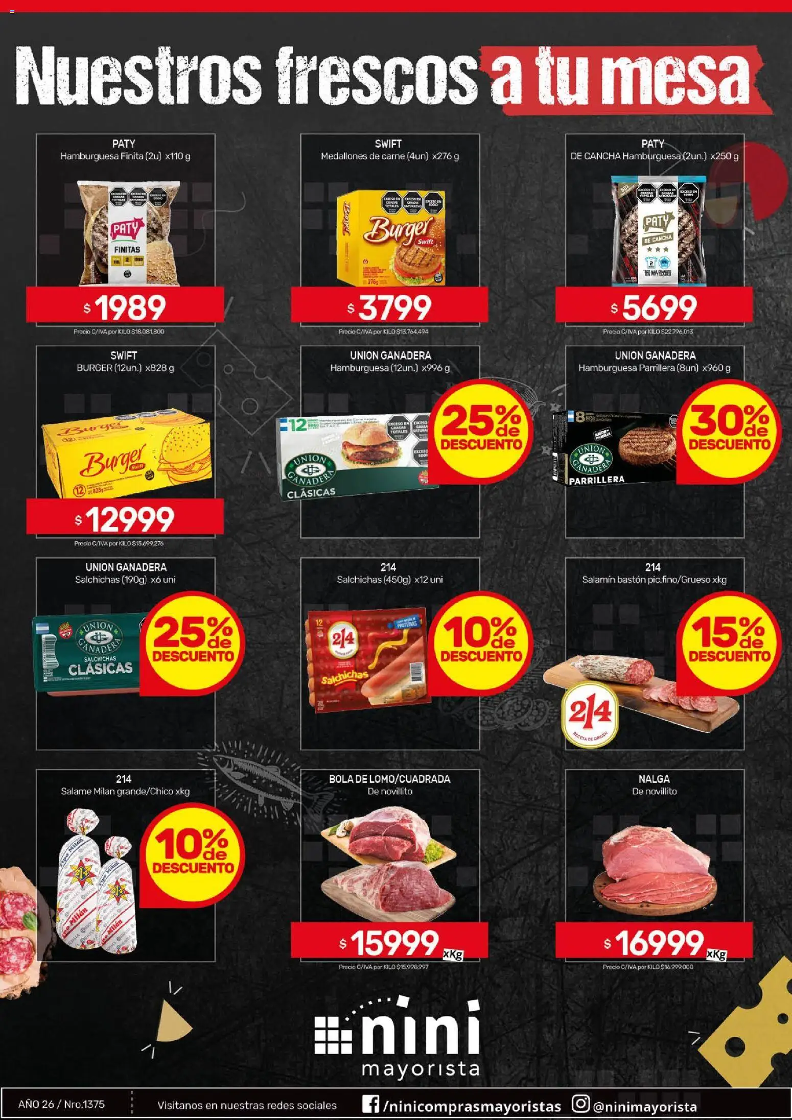 Vista previa del folleto de la tienda NINI Mayorista válido desde el 31/08/2026 - Hamburguesa, Mesa, Carne, Salame, Salchichas