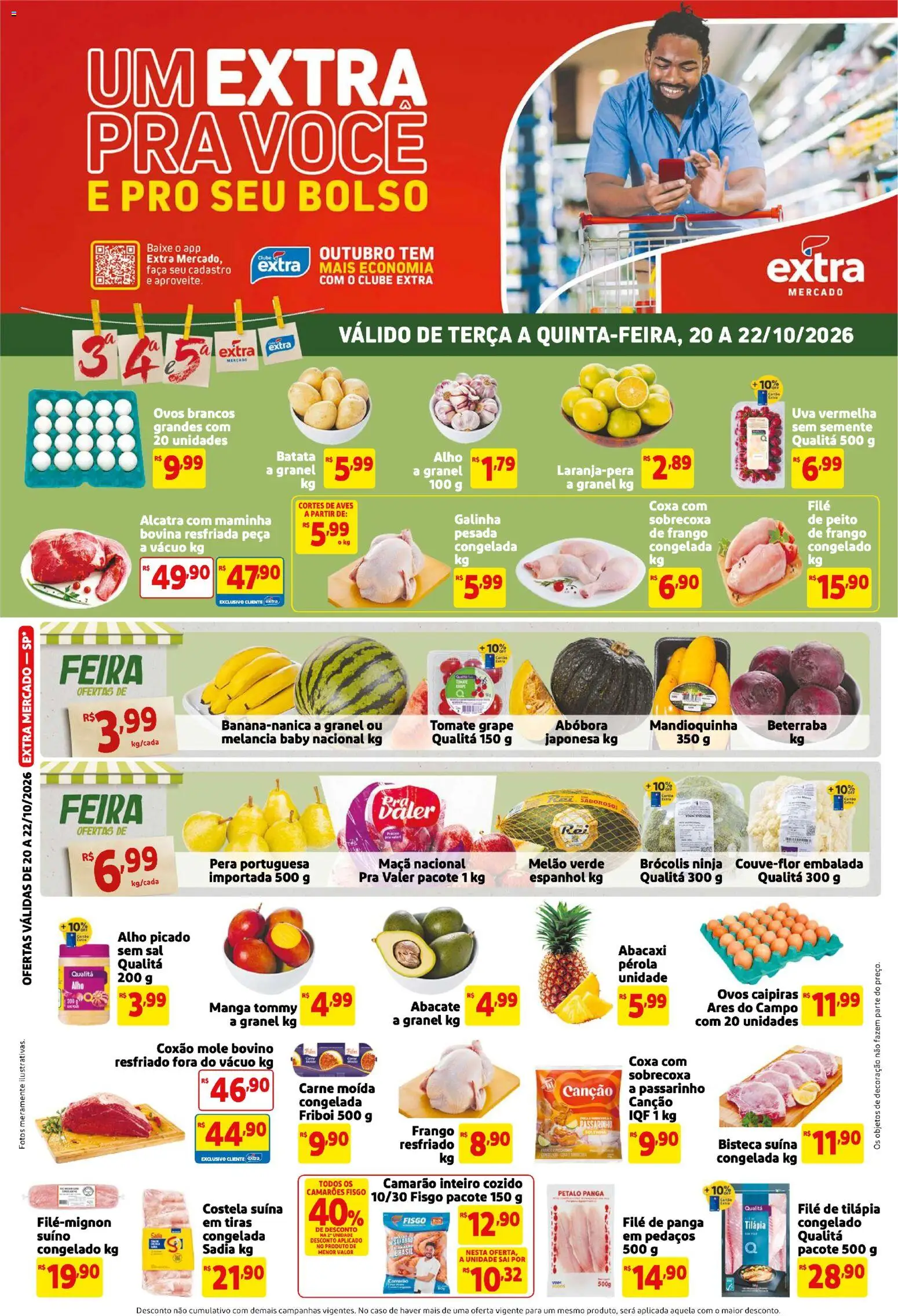 Pré-Visualização do folheto "Extra ofertas de Mercado Terça e Quinta" da loja Extra válido a partir de 20/10/2026
