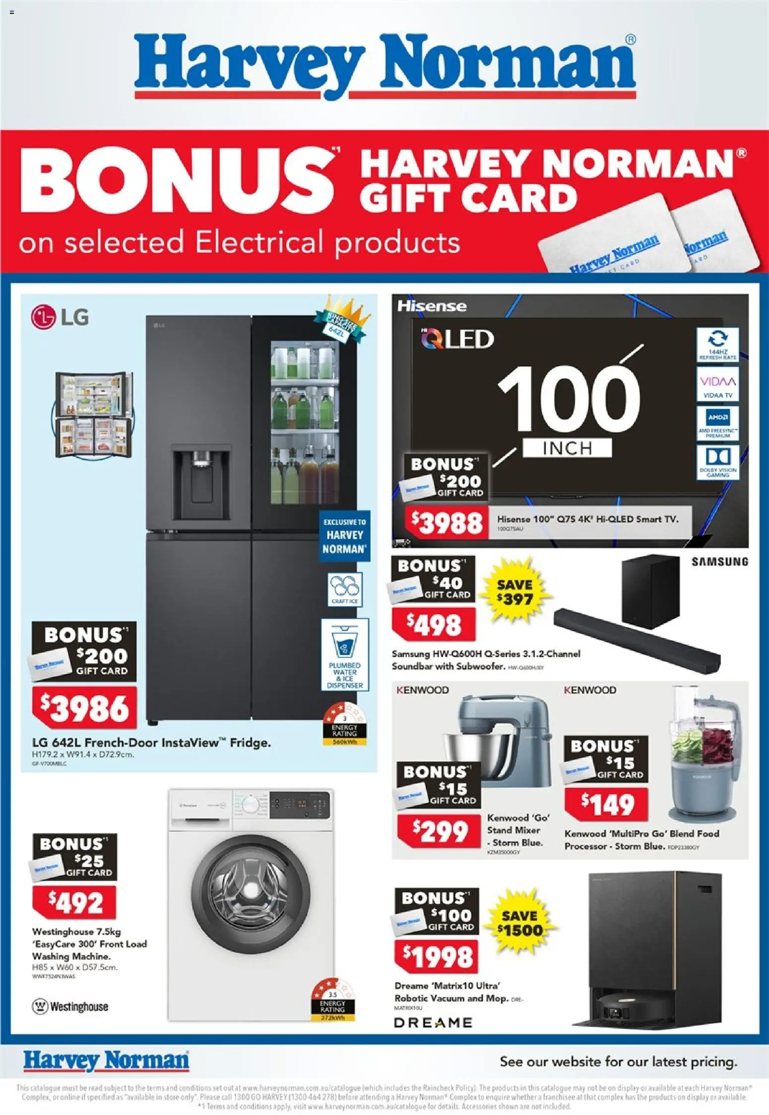Preview of catalogue Harvey Norman Electrical Appliance from shop Harvey Norman valid 06/08/2026 - Food, Soundbar, Water, Accessories, Ice, Tv, Mixer