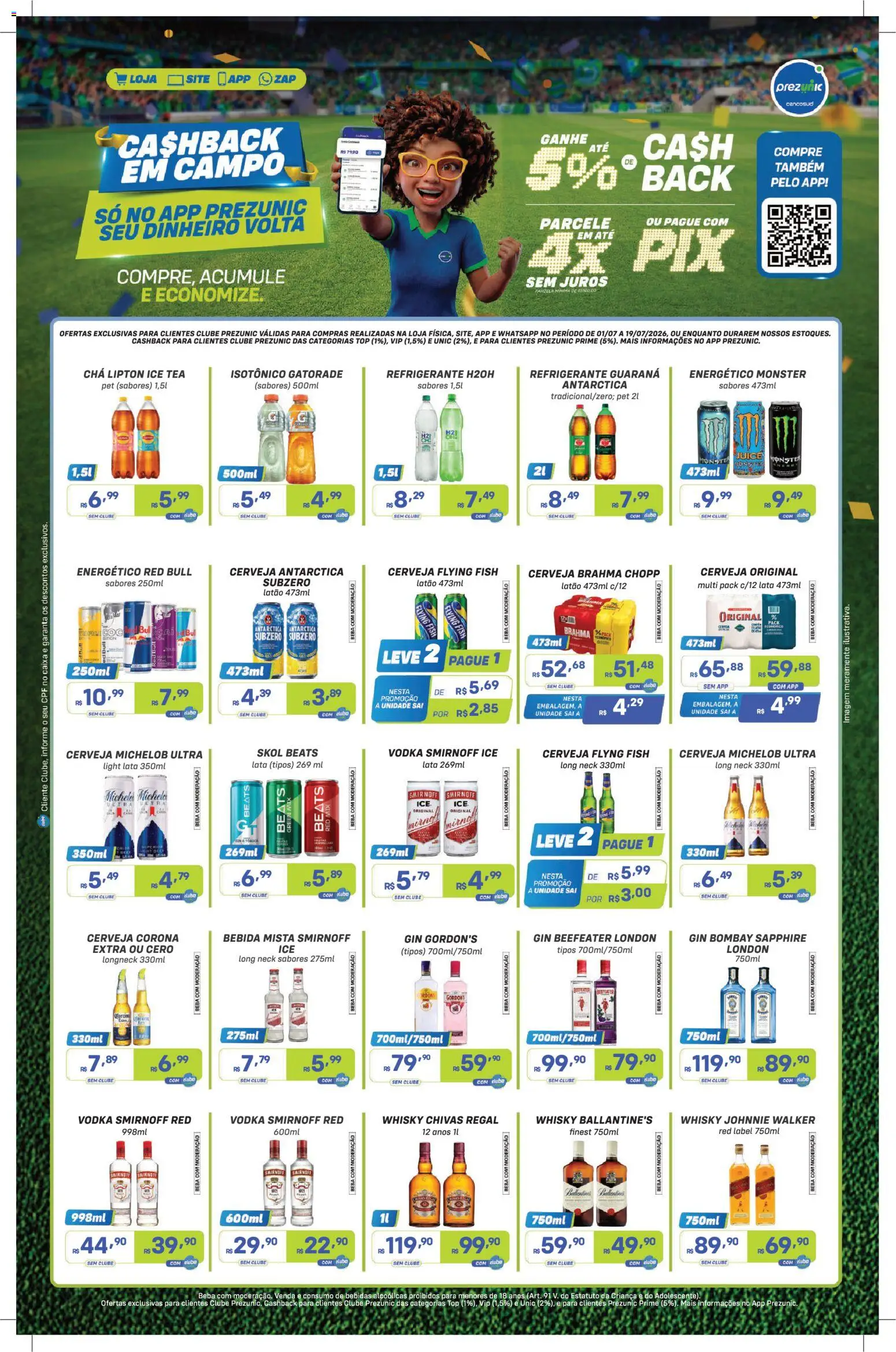 Pré-Visualização do folheto "Prezunic ofertas Bebidas e Snacks" da loja Prezunic válido a partir de 01/07/2026