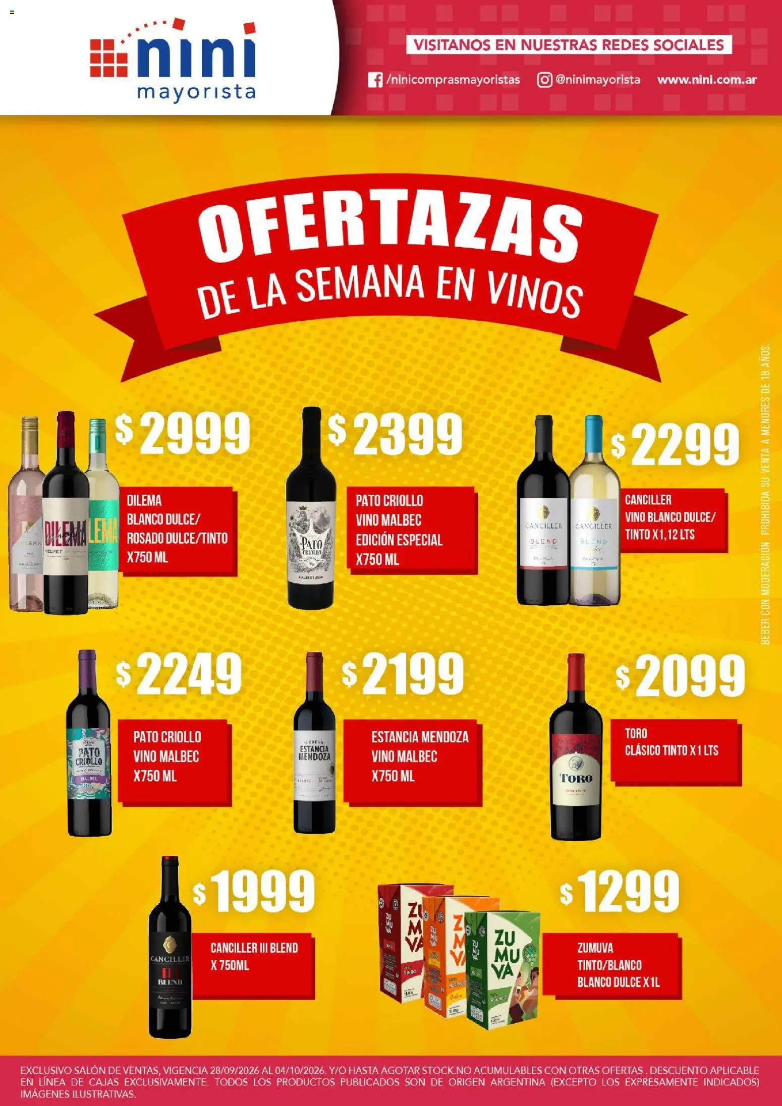 Vista previa del folleto de la tienda NINI Mayorista válido desde el 28/09/2026 