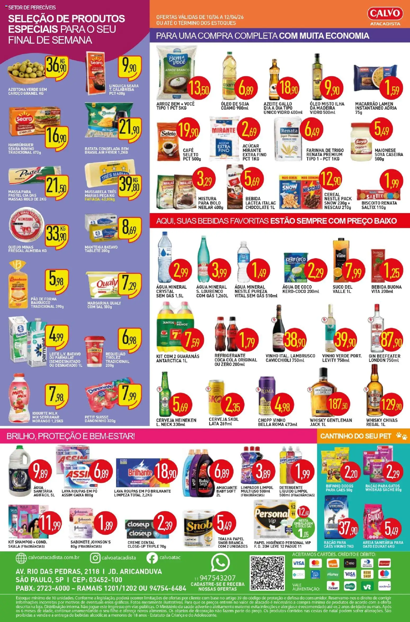 Pré-Visualização do folheto "Calvo Atacadista - Ofertas da semana" da loja Calvo Atacadista válido a partir de 10/04/2026 - Chocolate, Leite, Batata, Papel higiênico, Requeijão, Pó, Farinha, Margarina