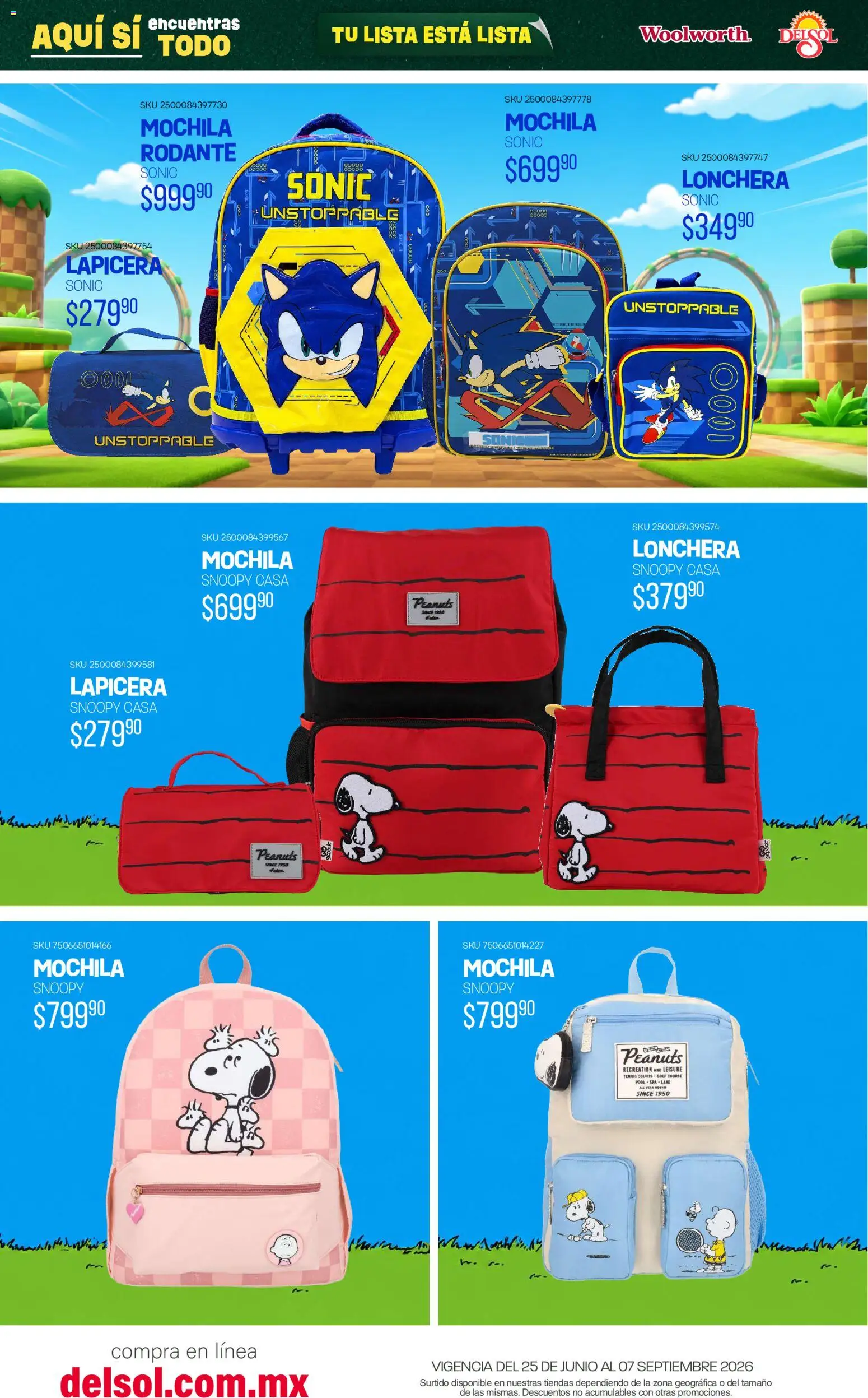 Vista previa las ofertas de la tienda Del Sol y Woolworth - Del Sol y Woolworth catálogo Back To School desde el 25/06/2026 