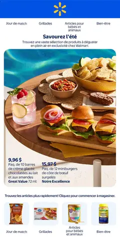 Preview of leaflet Walmart circulaire - Savourez l'été from shop Walmart is valid from Jul 02, 2026