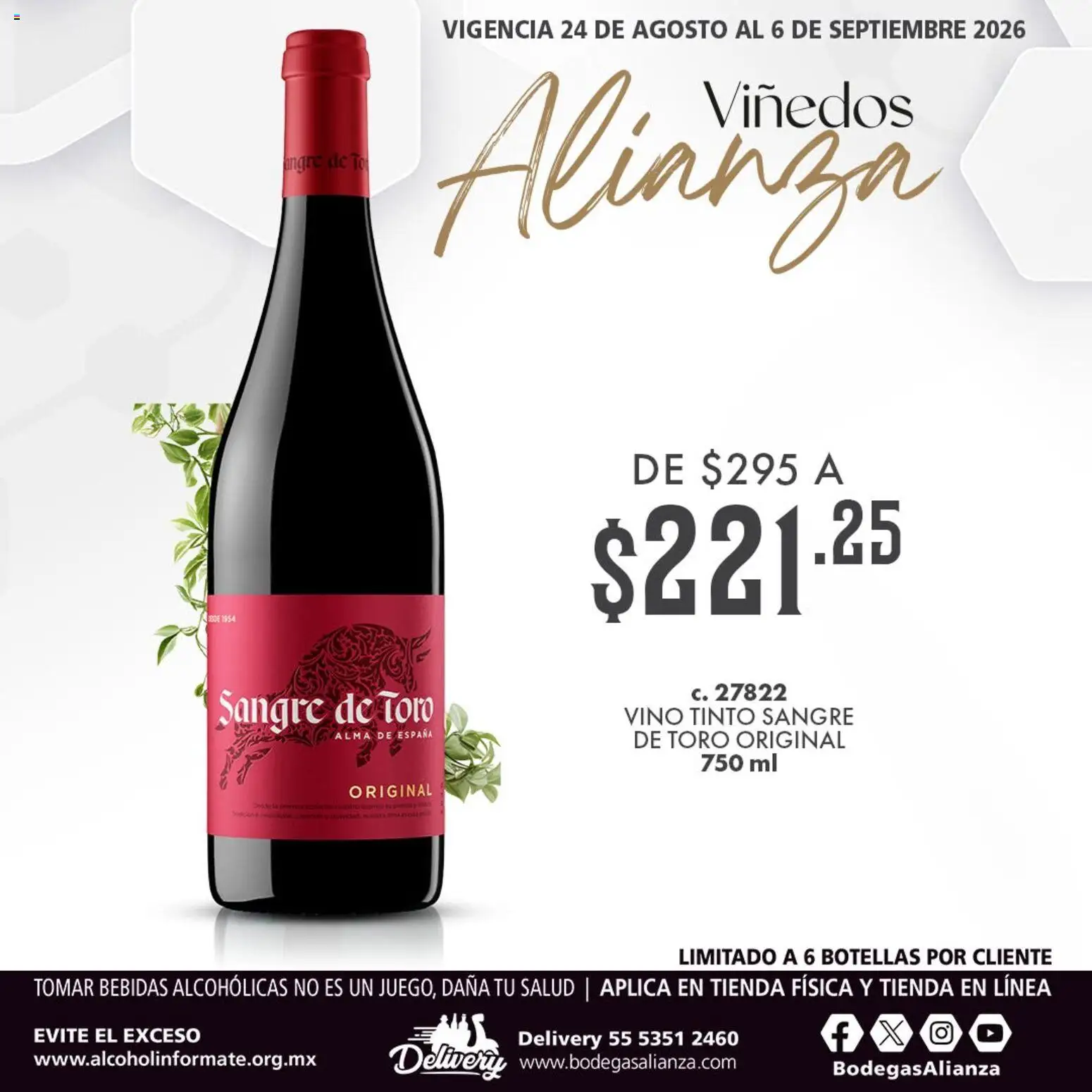 Vista previa las ofertas de la tienda Bodegas Alianza - Bodegas Alianza catálogo Viñedos Alianza desde el 24/08/2026 