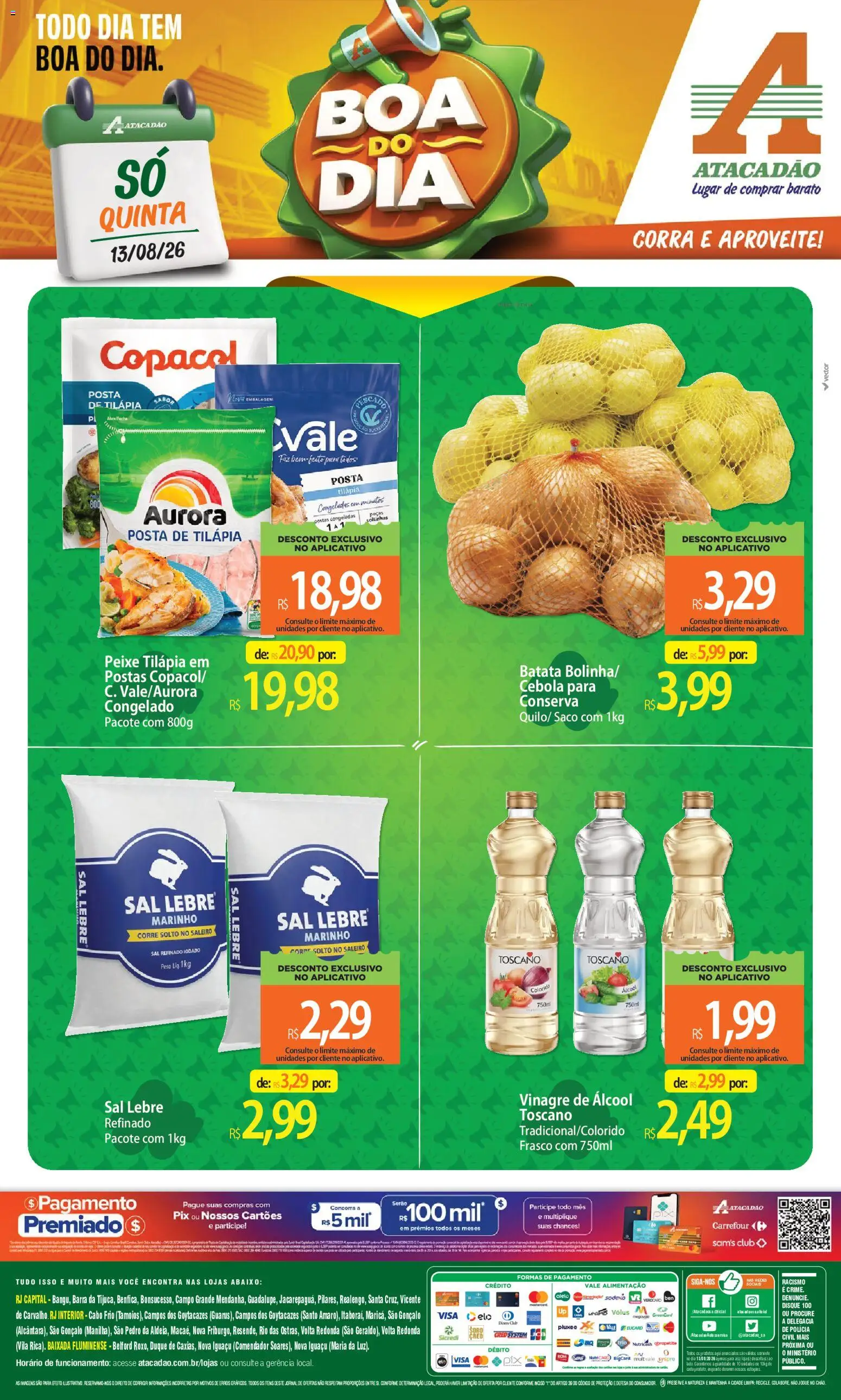 Pré-Visualização do folheto "Atacadão ofertas - RJ" da loja Atacadão válido a partir de 13/08/2026