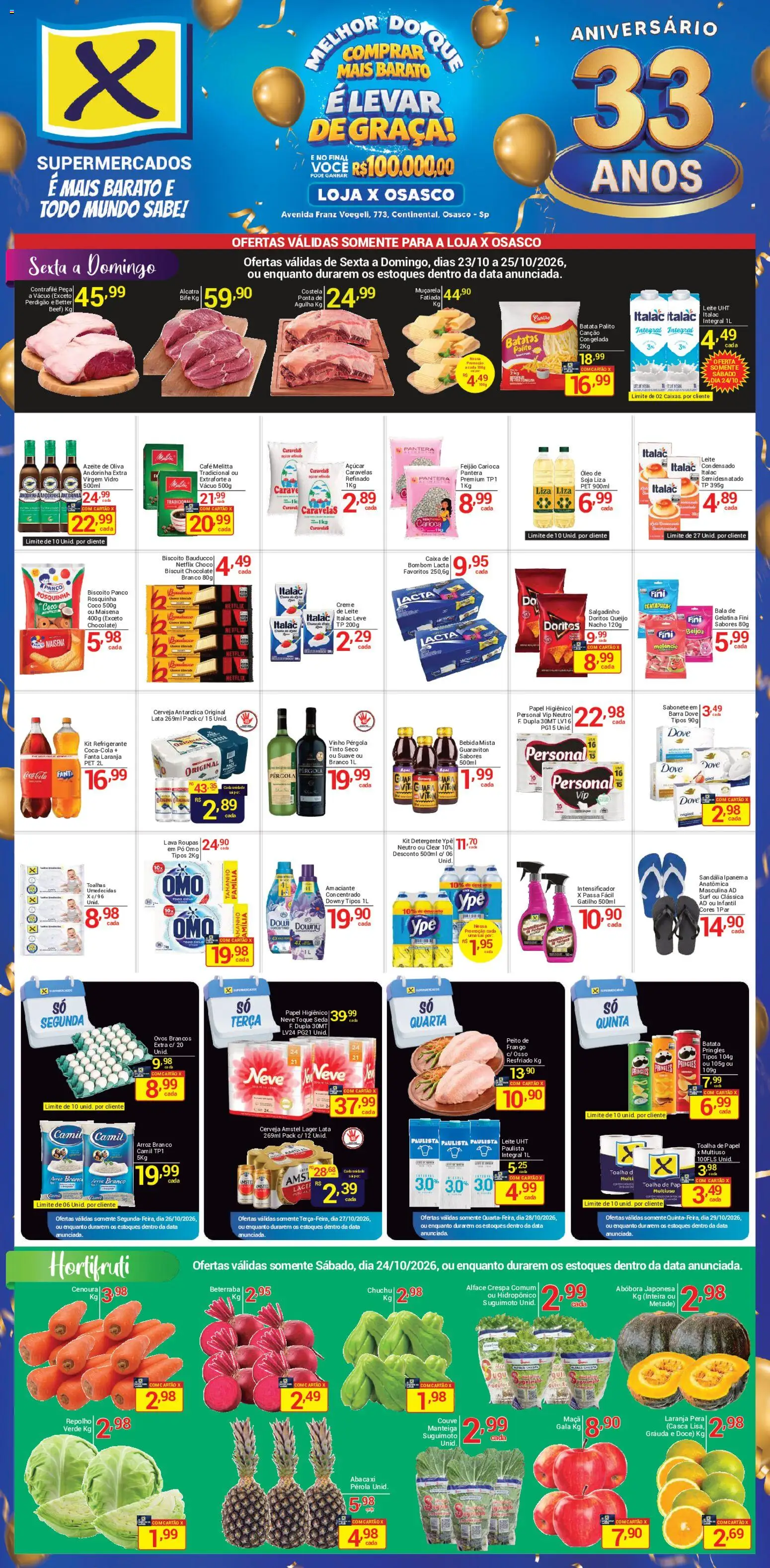 Pré-Visualização do folheto "X Supermercados ofertas Osasco" da loja X Supermercados válido a partir de 23/10/2026