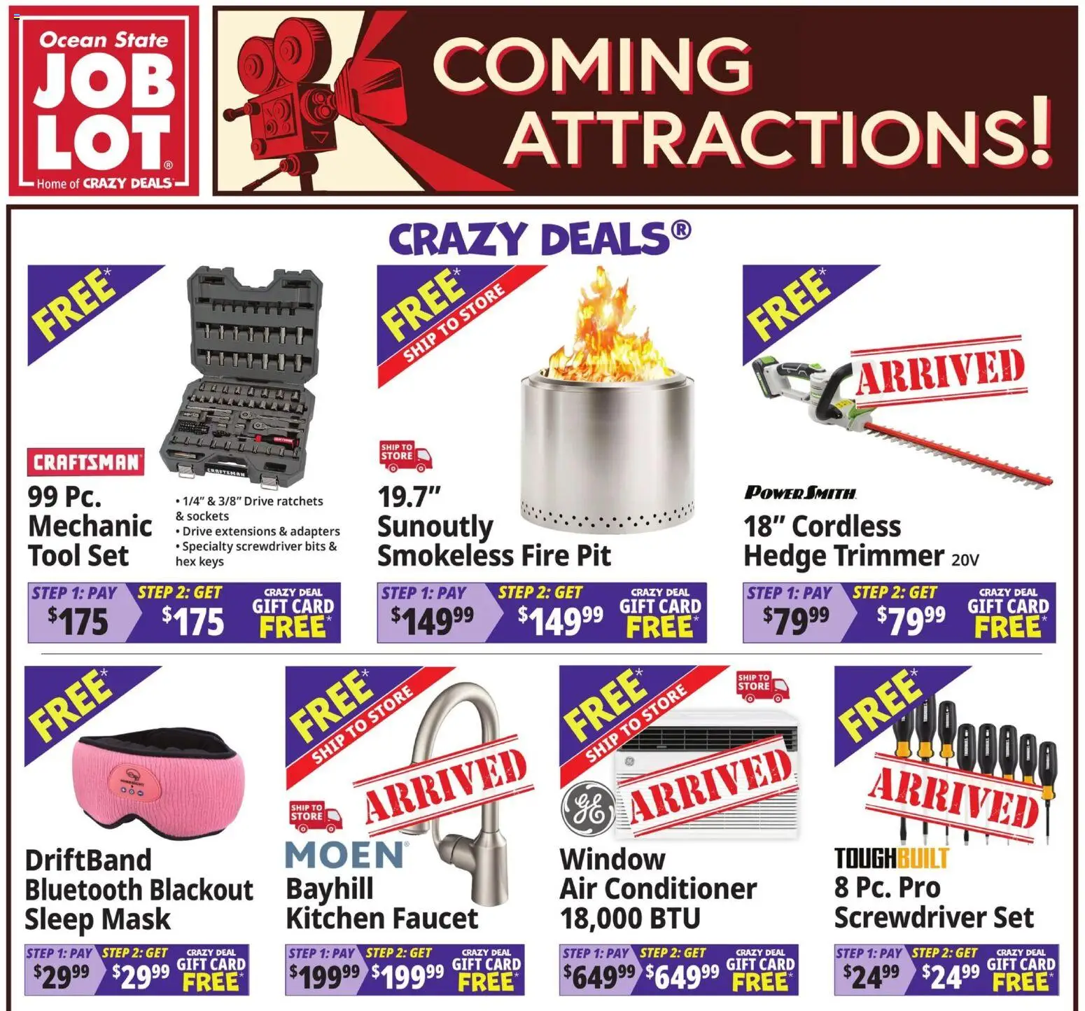 Ad Preview of Ocean State Job Lot Ocean State Job Lot Ad from 09/10/2026 - Air conditioner, Mask, Kitchen Faucet, Screwdriver, Trimmer, Conditioner