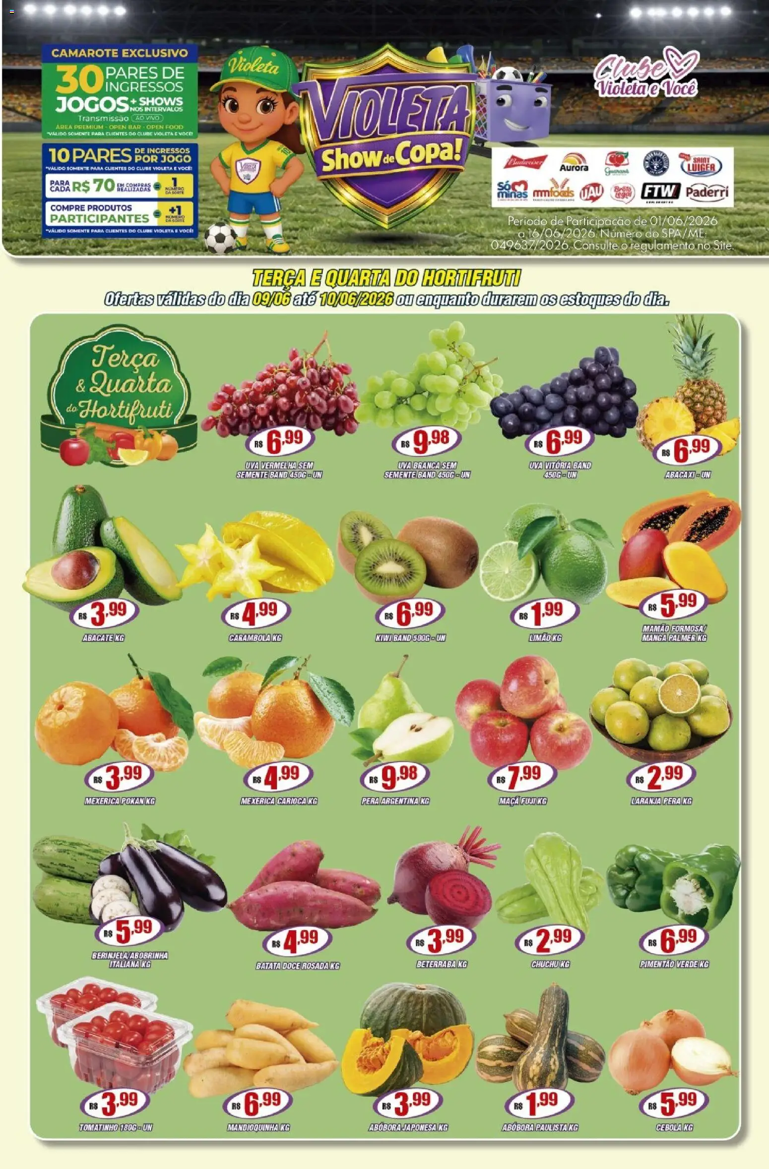 Pré-Visualização do folheto "Violeta Supermercados - Ofertas da semana" da loja Violeta Supermercados válido a partir de 09/06/2026