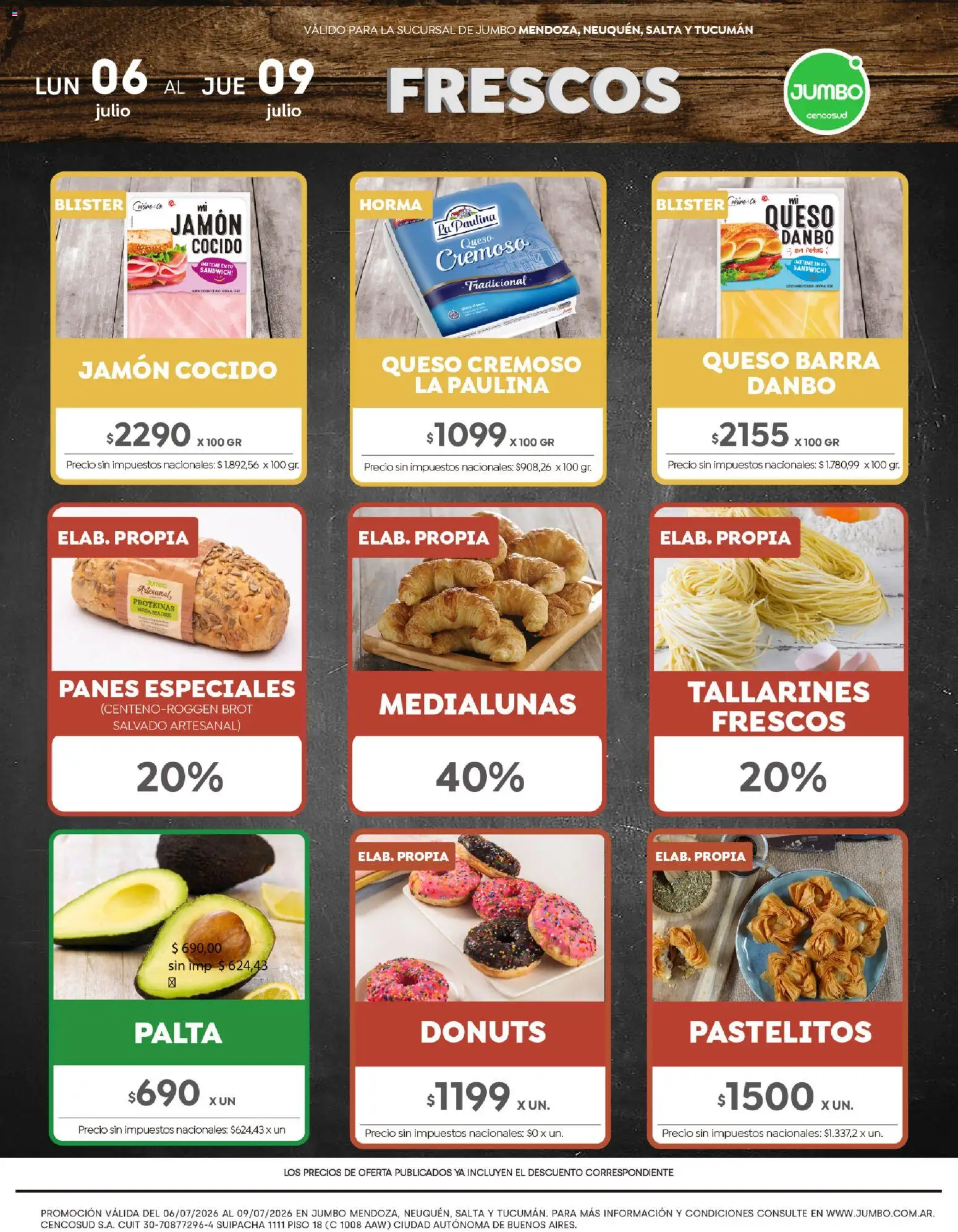 Vista previa del folleto de la tienda Jumbo válido desde el 05/07/2026 - Queso, Palta, Masa, Jamón cocido, Jamón