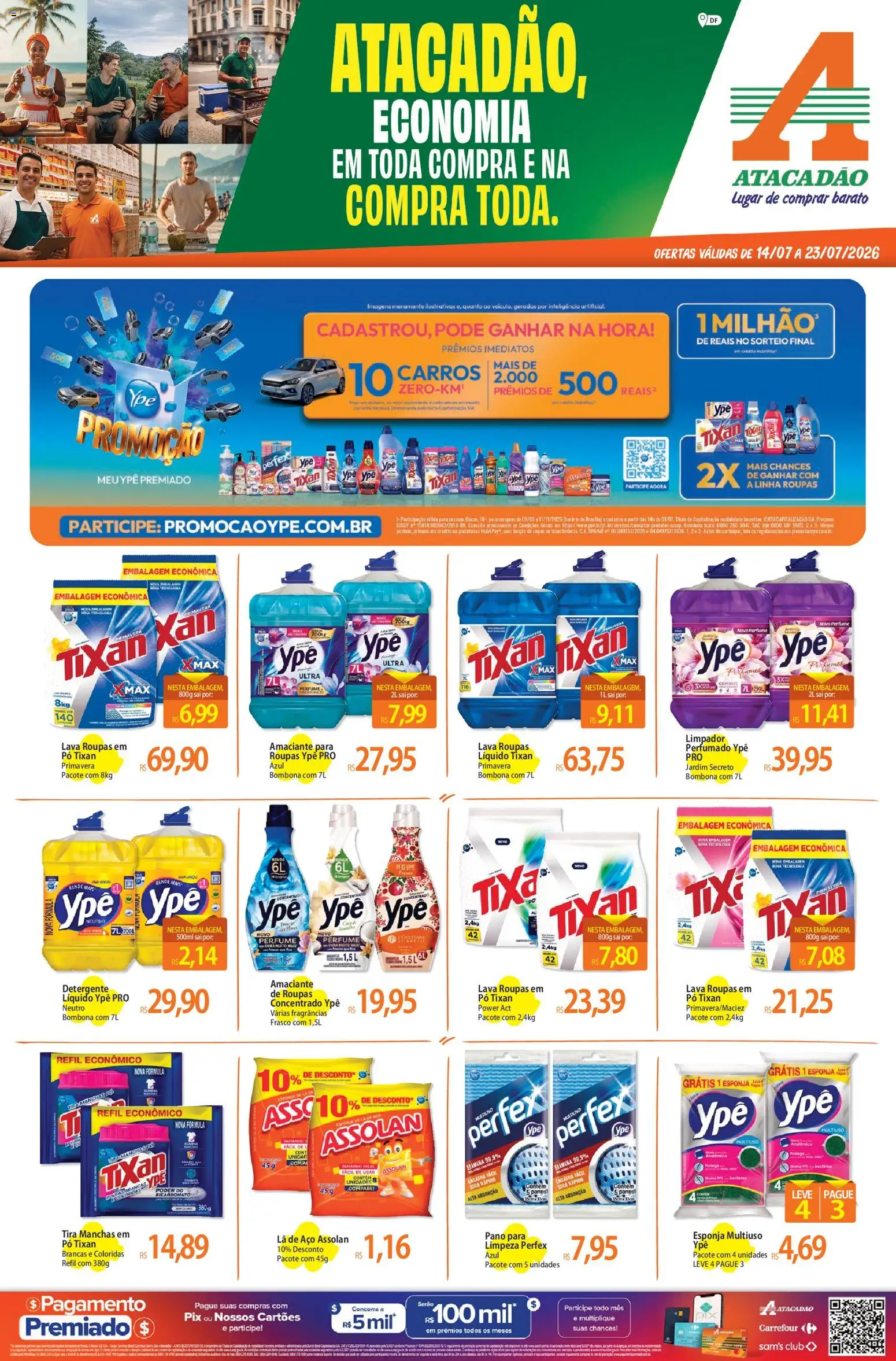 Pré-Visualização do folheto "Atacadão ofertas - DF" da loja Atacadão válido a partir de 14/08/2026 - Perfume, Perfumes, Roupas, Detergente, Amaciante, Pó, Esponja, Amaciante de roupas