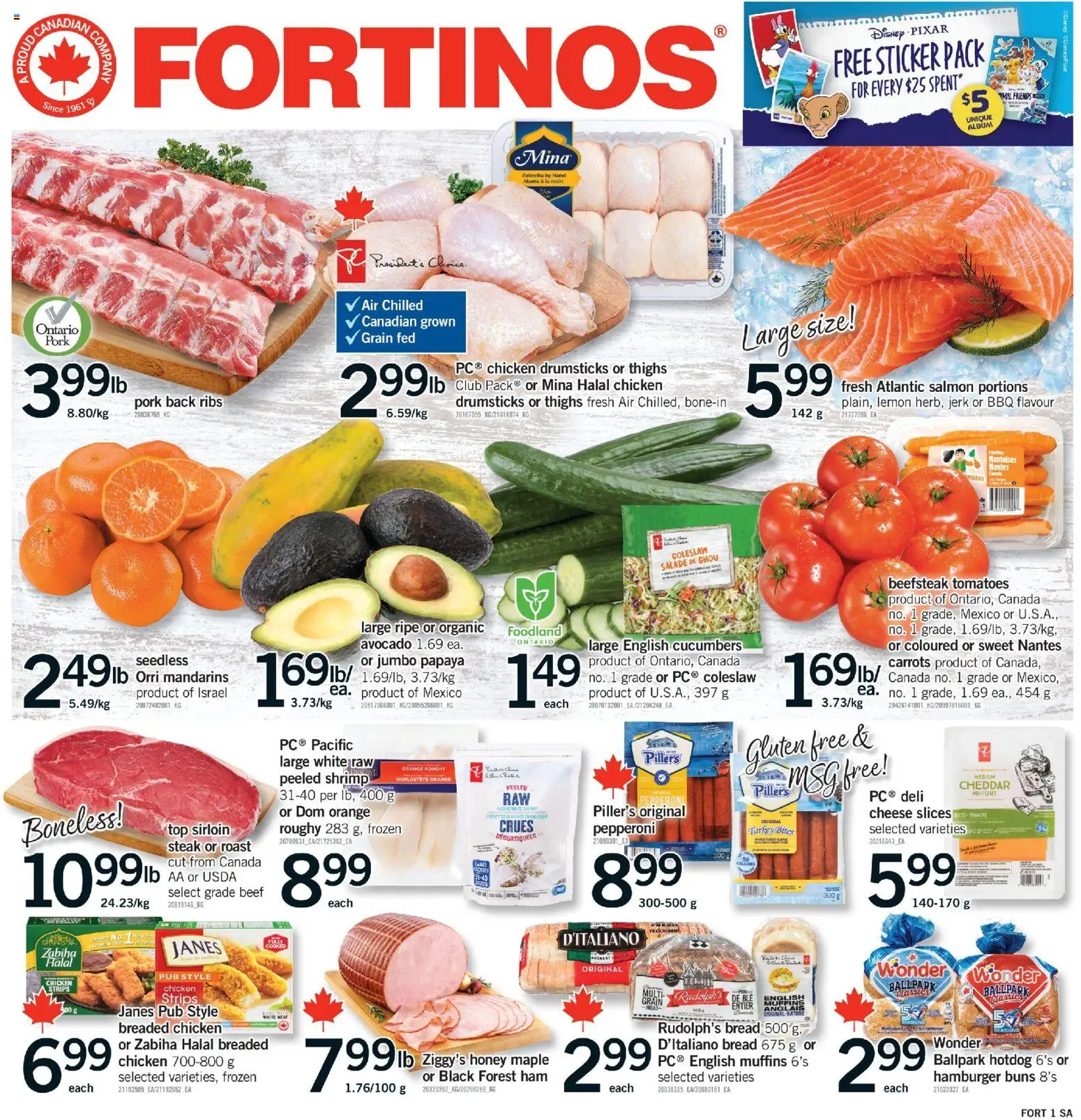 Preview of leaflet Fortinos weekly flyer - Brampton from shop Fortinos is valid from Apr 09, 2026 - Chicken, Turkey, Steak, Hamburger, Cheese, Meat, Shrimp, Drumsticks