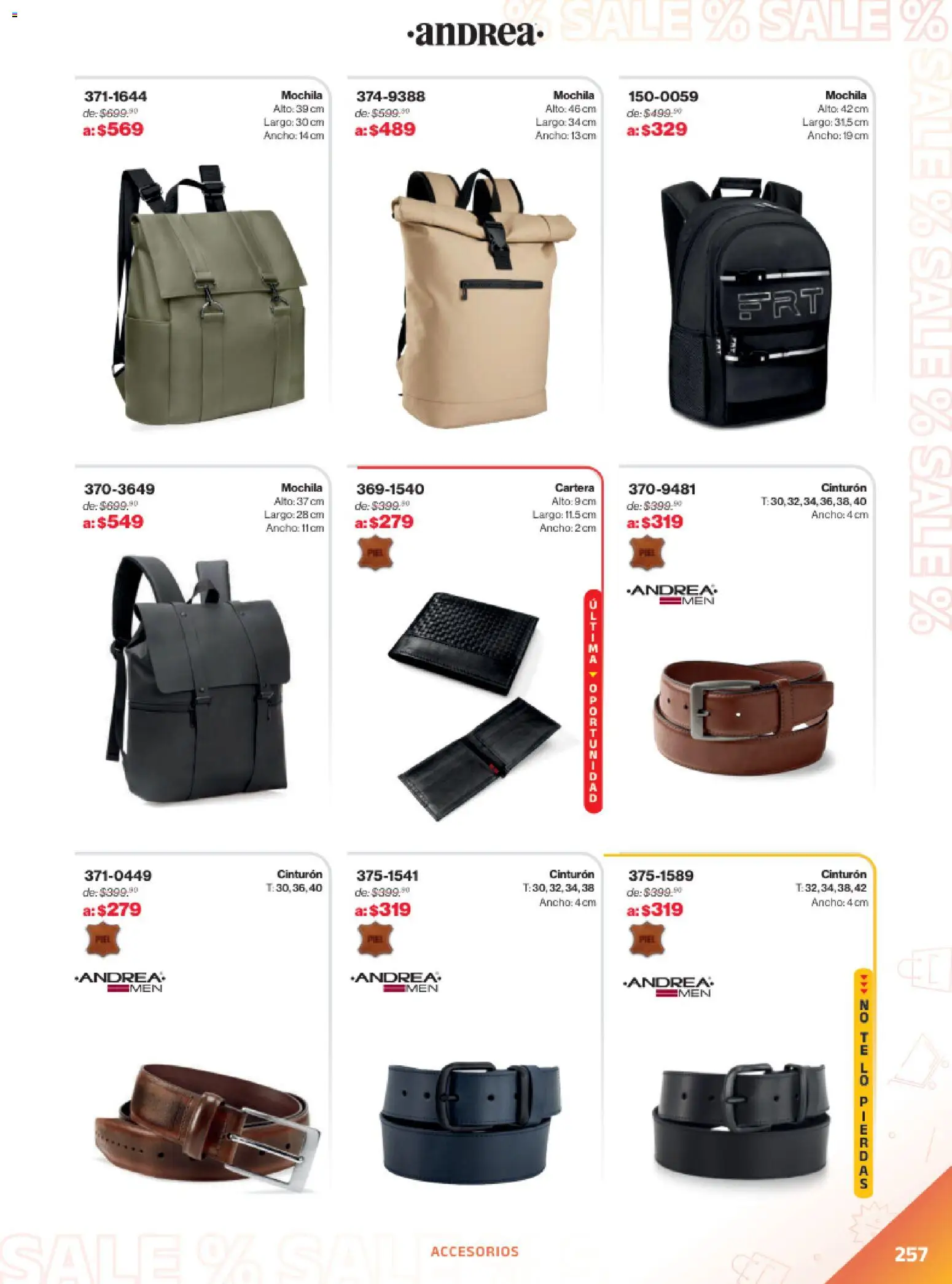 Vista previa las ofertas de la tienda Andrea - Catálogo Outlet desde el 21/12/2025 - Mochila, Cinturón
