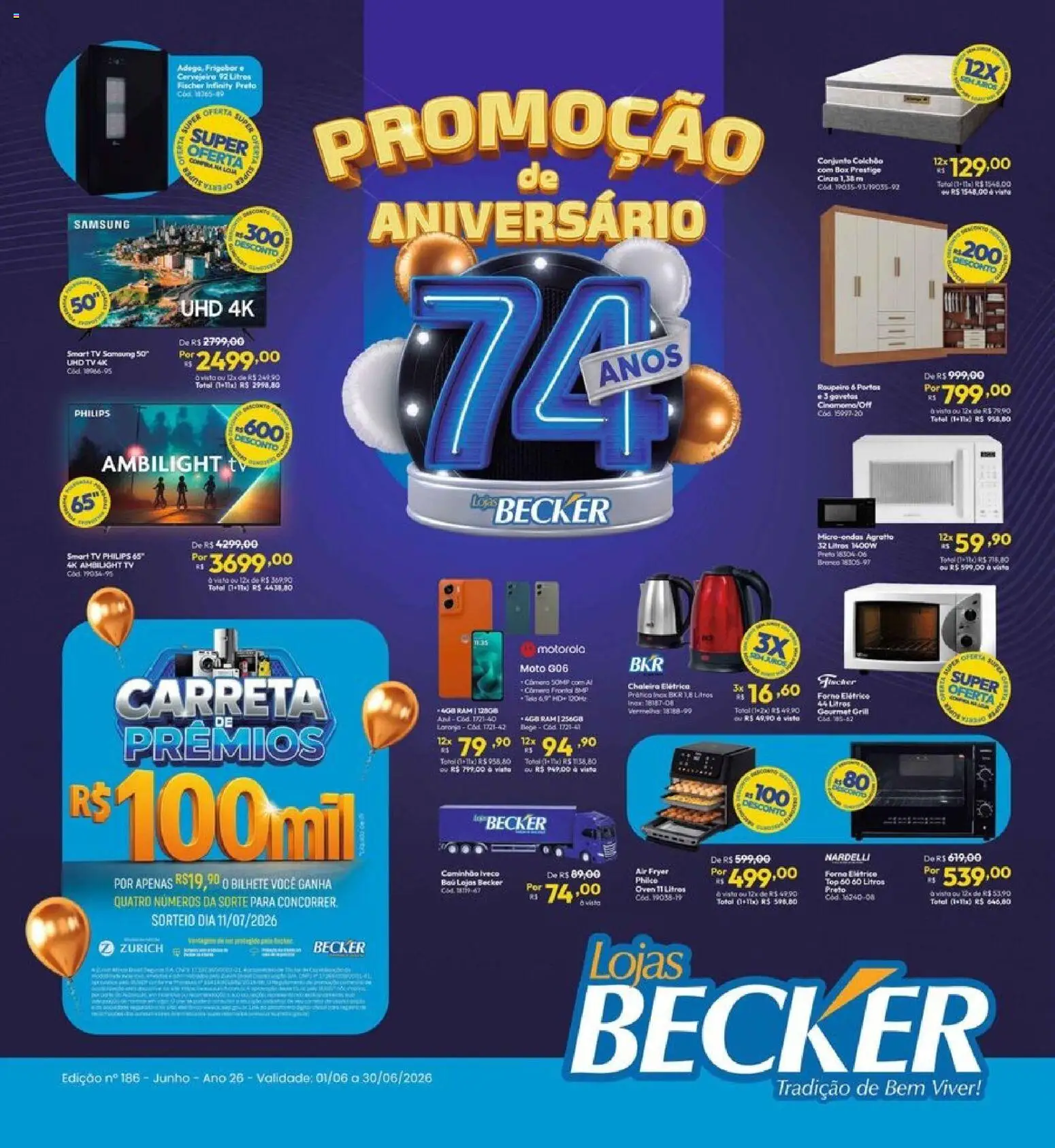 Pré-Visualização do folheto "Lojas Becker ofertas Junho" da loja Lojas Becker válido a partir de 01/06/2026