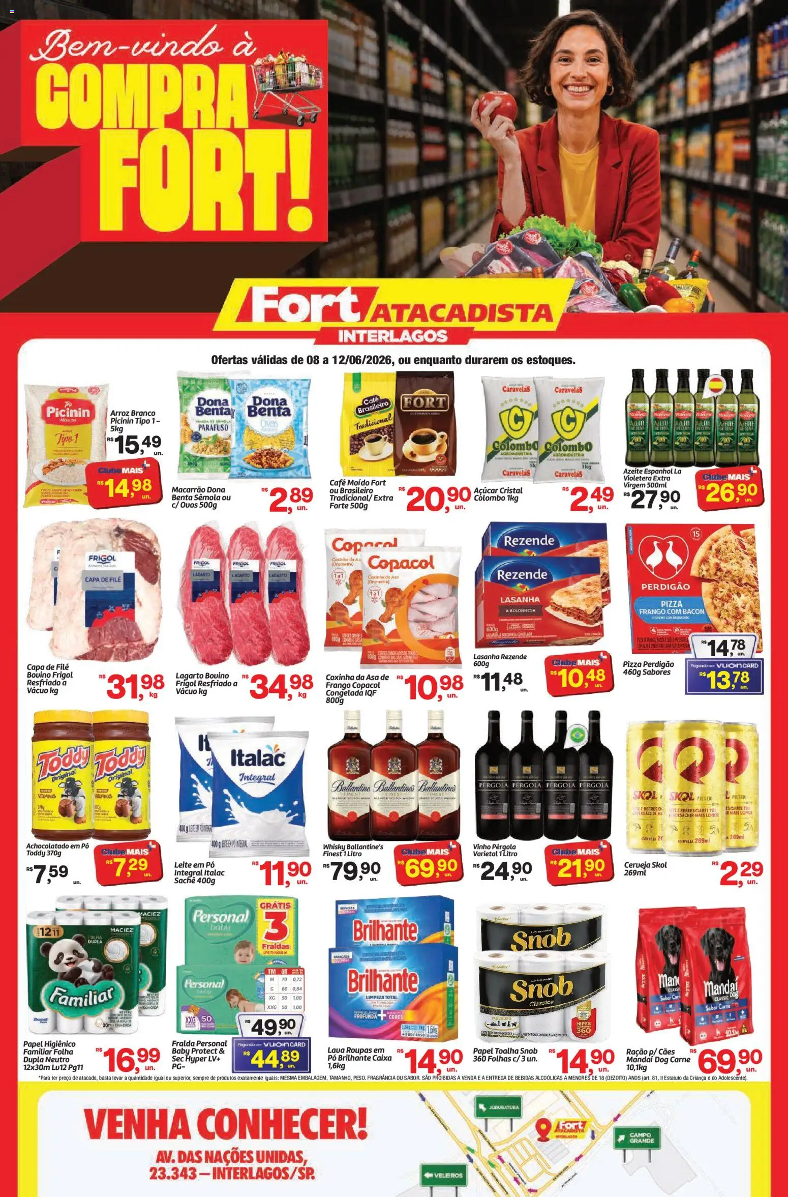 Pré-Visualização do folheto "Fort Atacadista ofertas Compra" da loja Fort Atacadista válido a partir de 08/06/2026 - Café, Whisky, Bebidas, Carne, Ração, Açúcar, Lasanha rezende, Ballantine’s