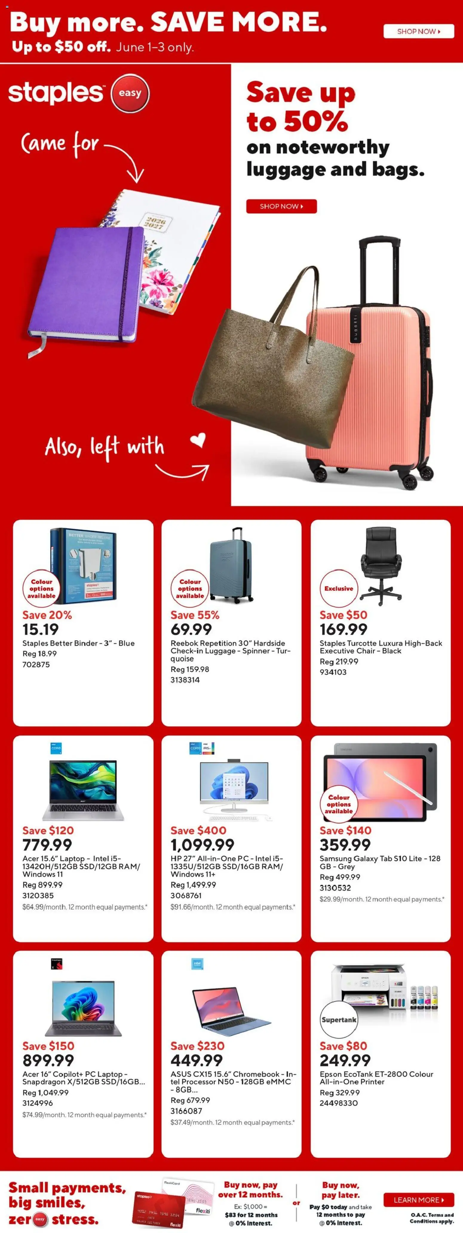 Preview of leaflet Staples weekly flyer / circulaire from shop Staples is valid from May 29, 2026