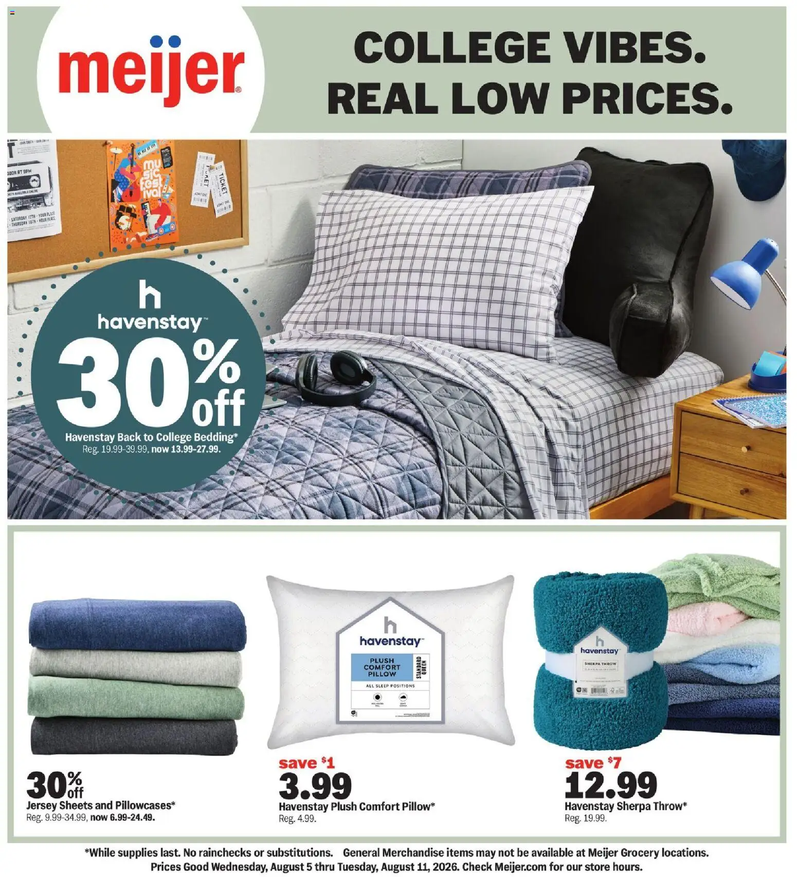 Ad Preview of Meijer Meijer College Vibes Real Low Prices from 08/05/2026
