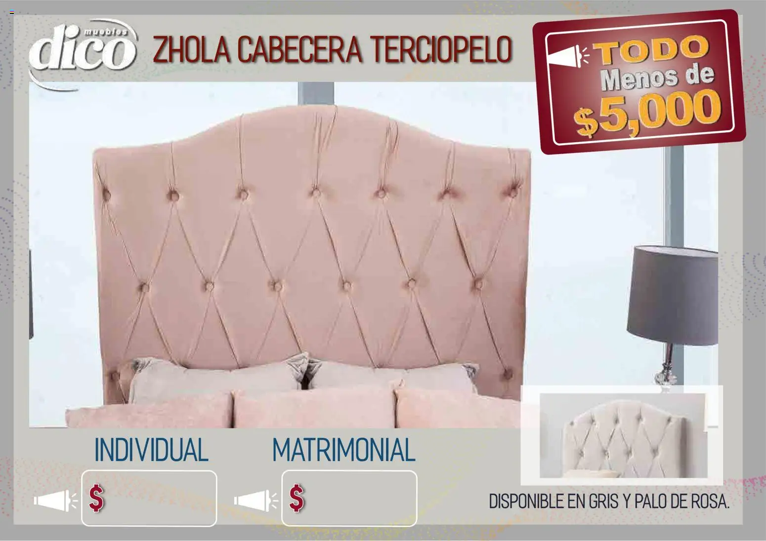Vista previa las ofertas de la tienda Muebles Dico - Muebles Dico catálogo Todo menos de 5000 Pacifico desde el 09/04/2026 