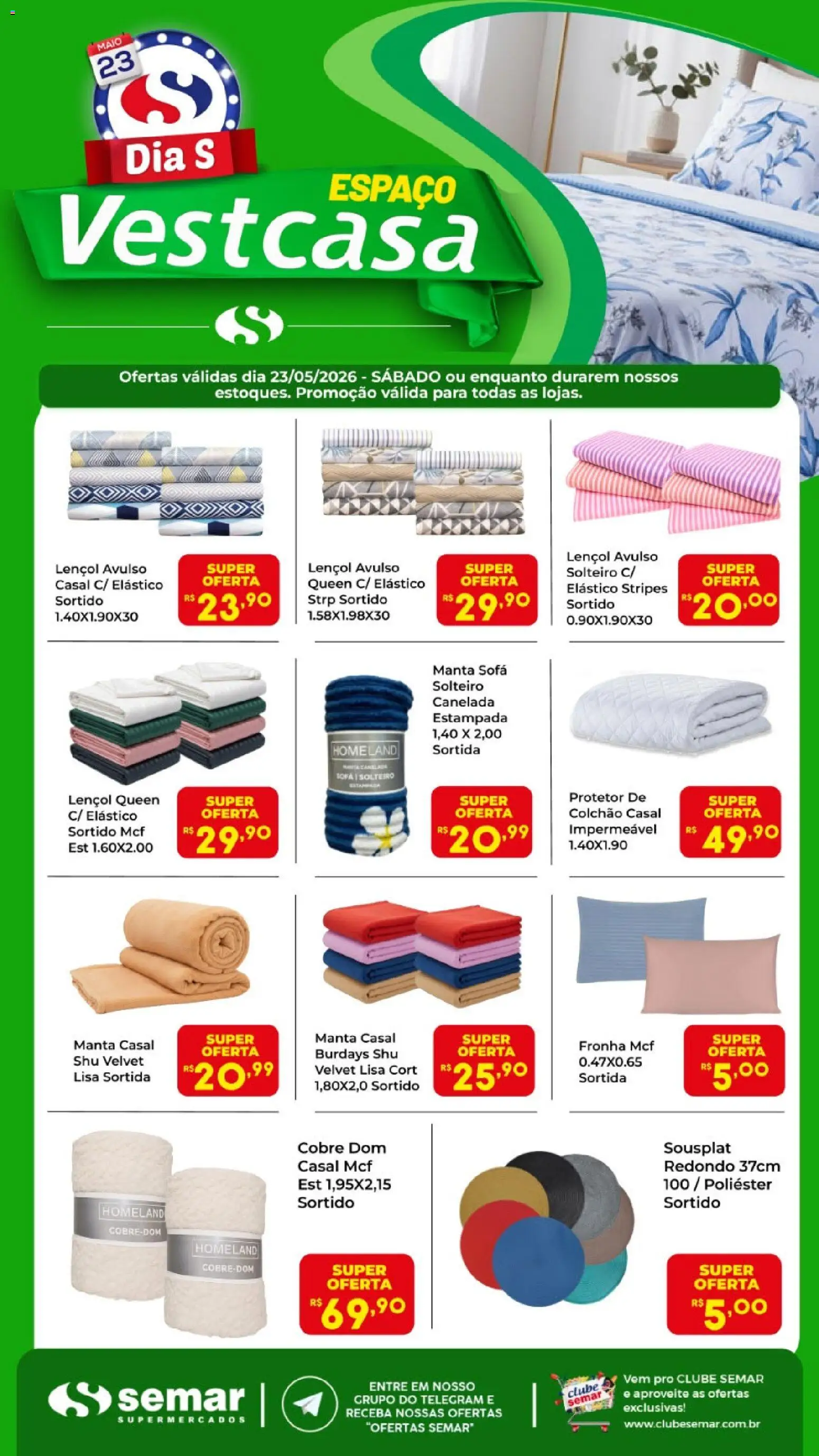 Pré-Visualização do folheto "Semar Supermercado ofertas Vestcasa" da loja Semar Supermercado válido a partir de 23/05/2026
