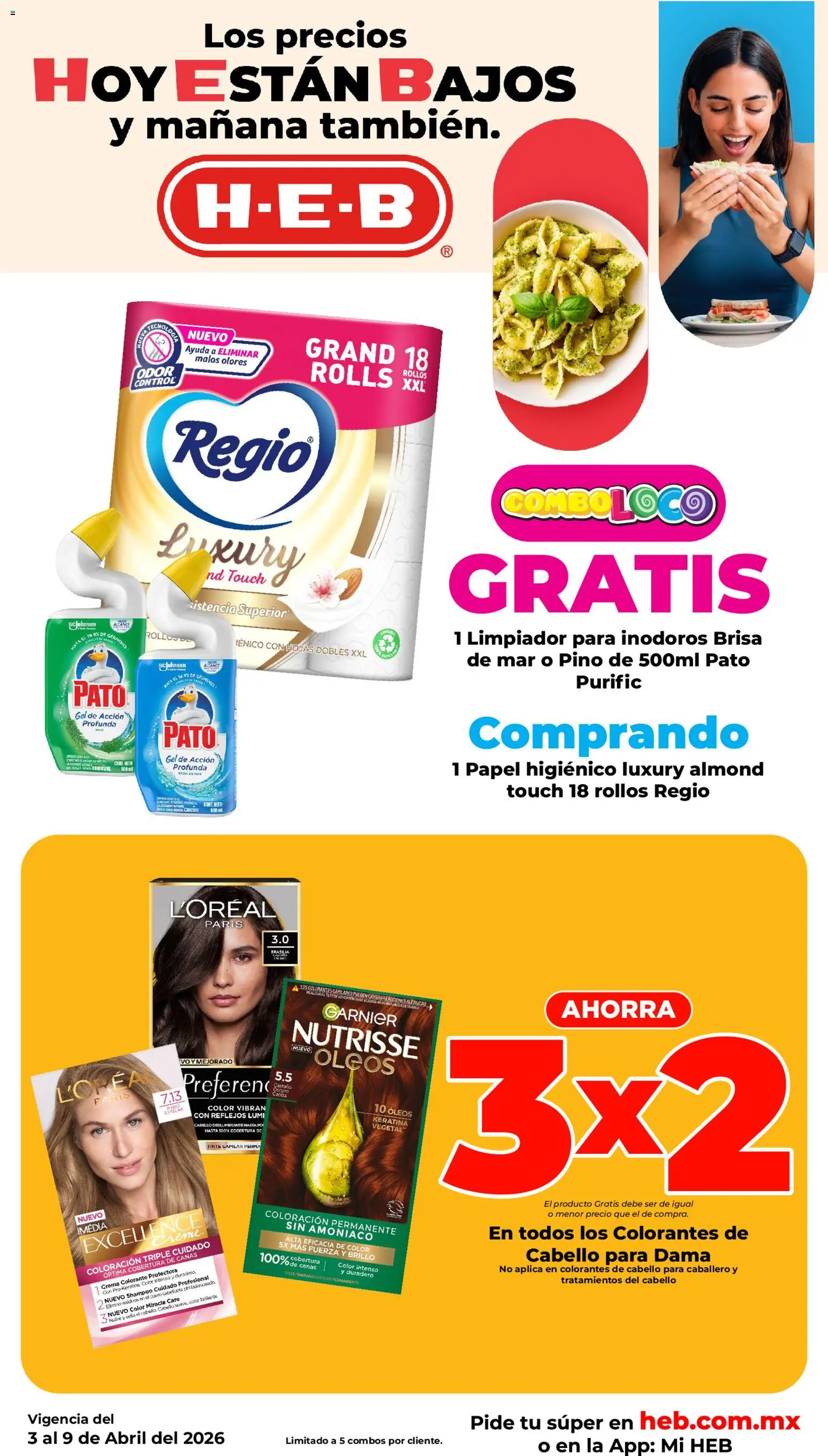 Vista previa las ofertas de la tienda H-E-B - H-E-B folleto desde el 03/04/2026 - Shampoo, Crema, Papel higiénico, Brillo, Limpiador