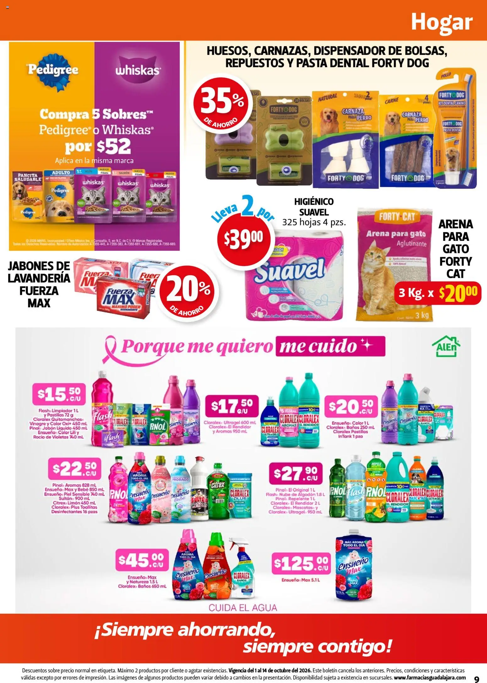 Vista previa las ofertas de la tienda Farmacia Guadalajara - Farmacia Guadalajara catálogo desde el 01/10/2026 - Agua, Limón, Pasta, Sobre, Algodón, Pasta dental, Limpiador, Quitamanchas