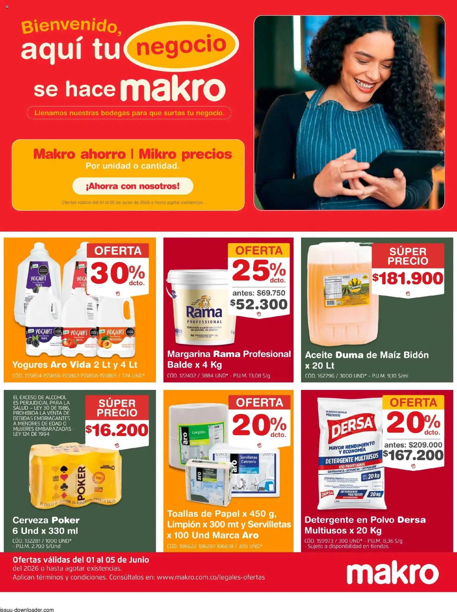  Vista previa del prospecto Makro catálogo del almacen Makro válida del 01/06/2026 al 05/07/2026 - Mango, Fresa, Cerveza, Servilletas, Polvo, Detergente en polvo, Toallas de papel, Toallas