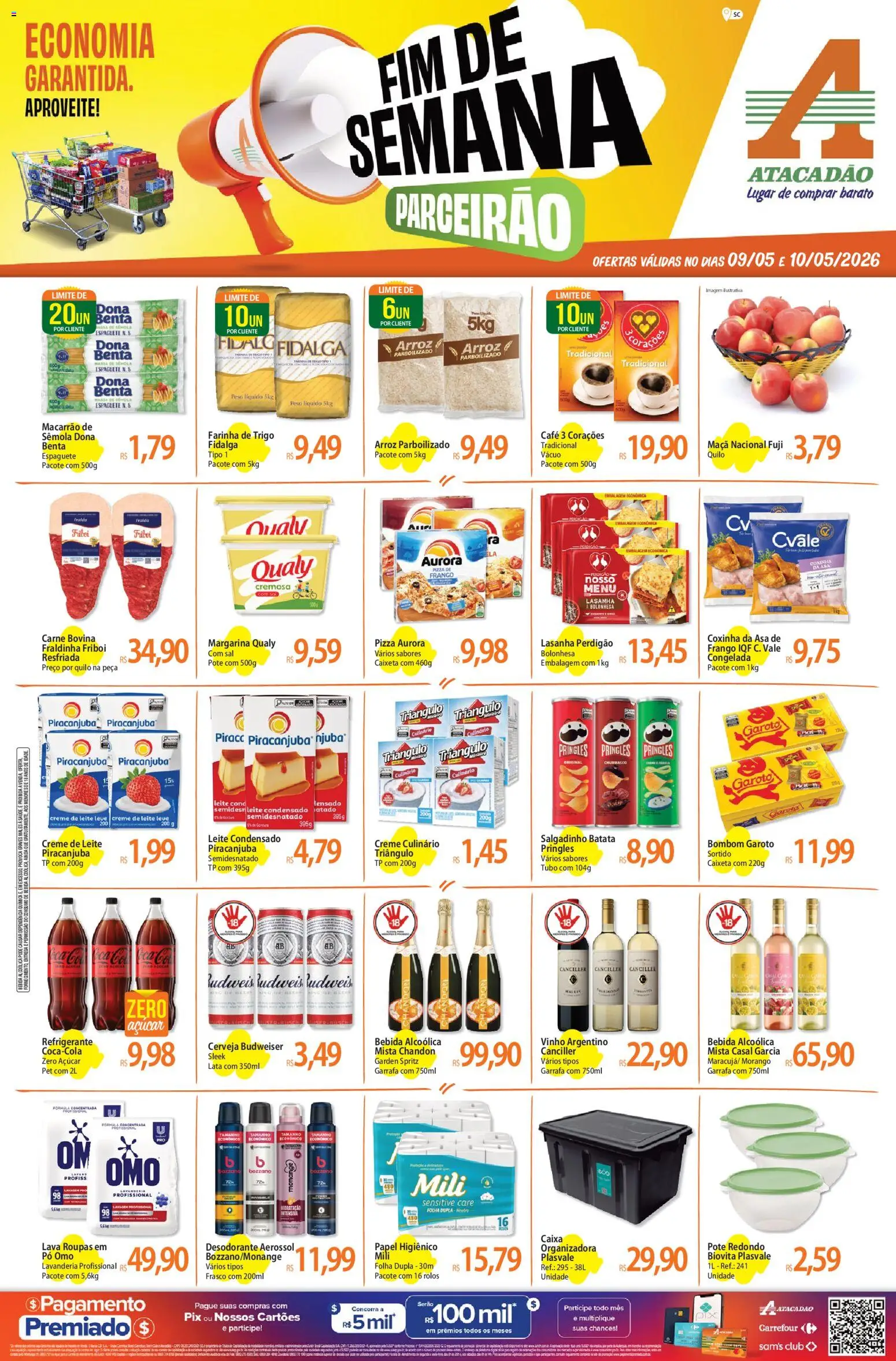 Pré-Visualização do folheto "Atacadão ofertas - SC" da loja Atacadão válido a partir de 09/05/2026 - Caixa, Café, Lasanha, Sal, Batata, Refrigerante, Farinha, Macarrão de sêmola