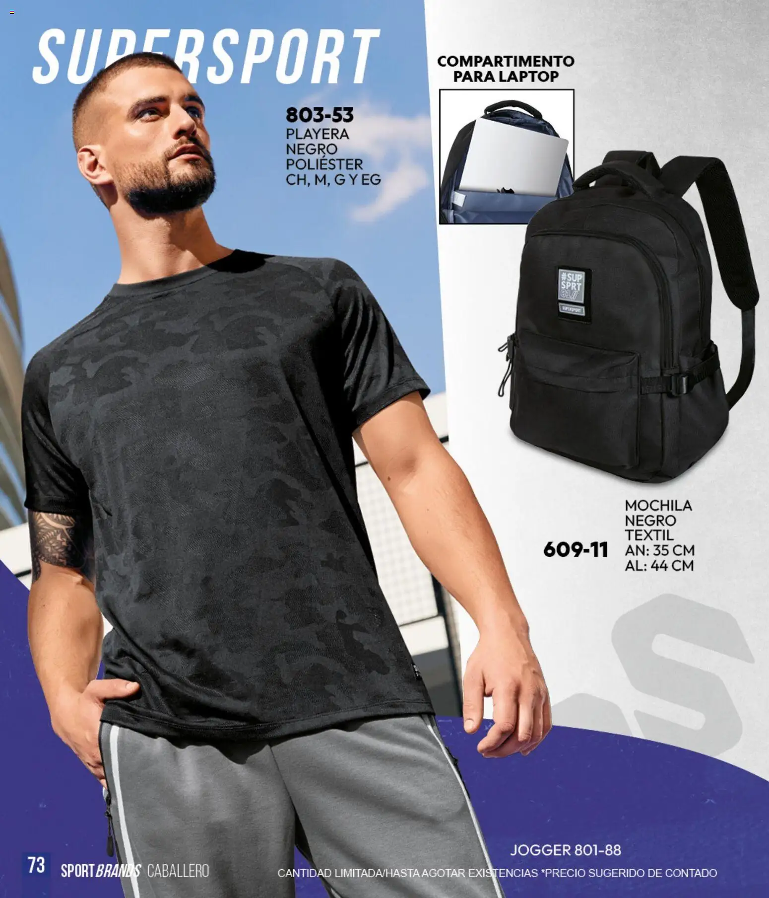 Vista previa las ofertas de la tienda Cklass - Cklass catálogo Sportbrands Verano Caballero desde el 05/03/2026 - Laptop, Mochila, Playera