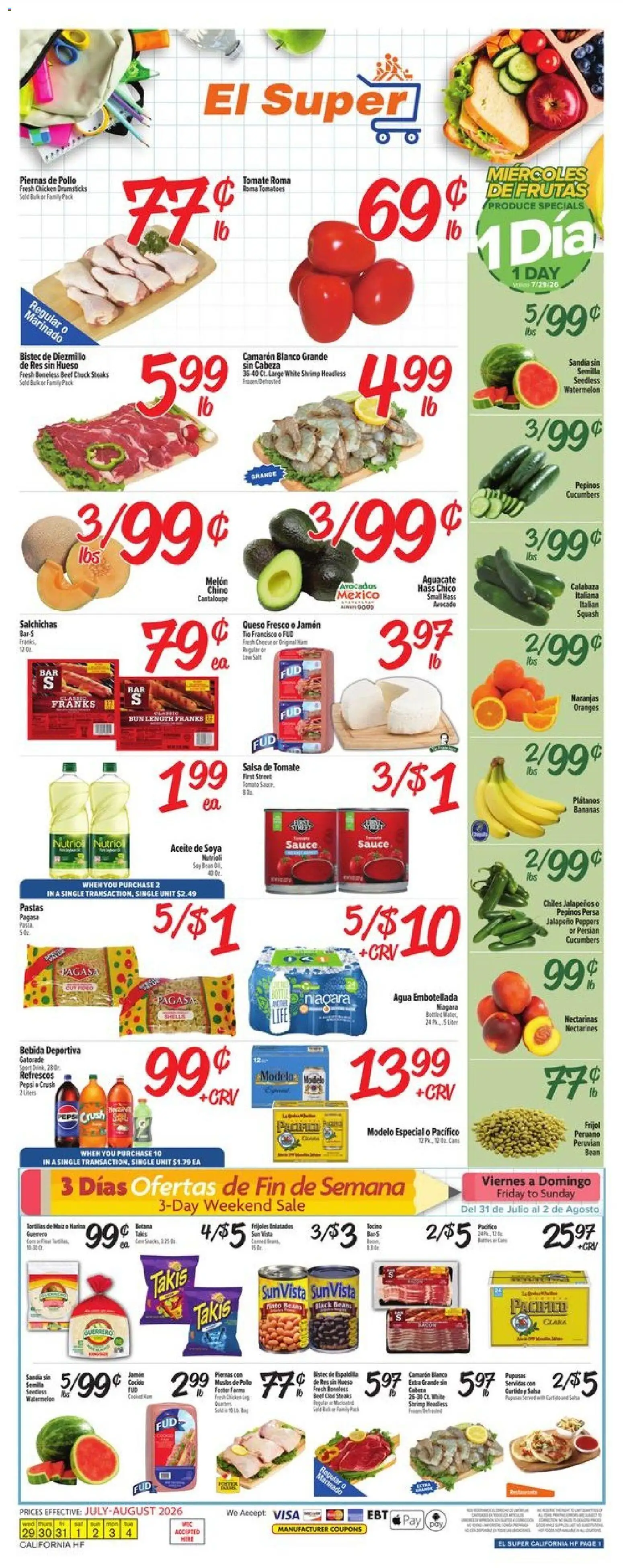 El Super Weekly Ad from 07/29/2026 >> Flyer