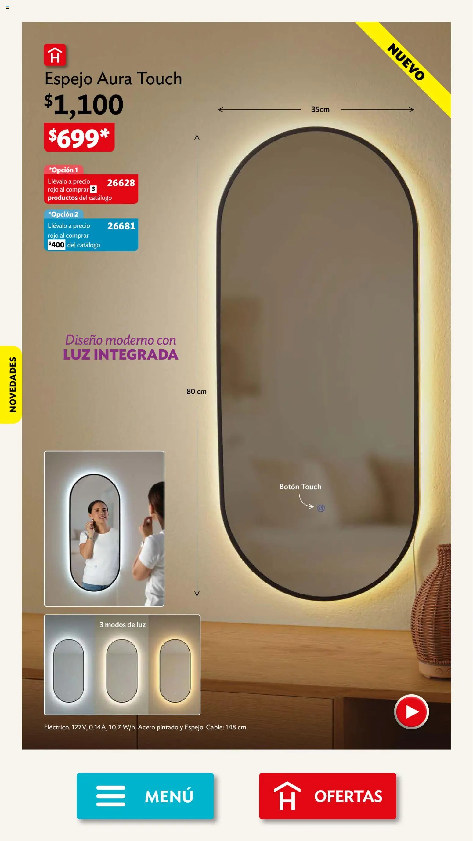 Vista previa las ofertas de la tienda Betterware - Betterware campaña 10 2026 desde el 28/09/2026 - Espejo, Cable