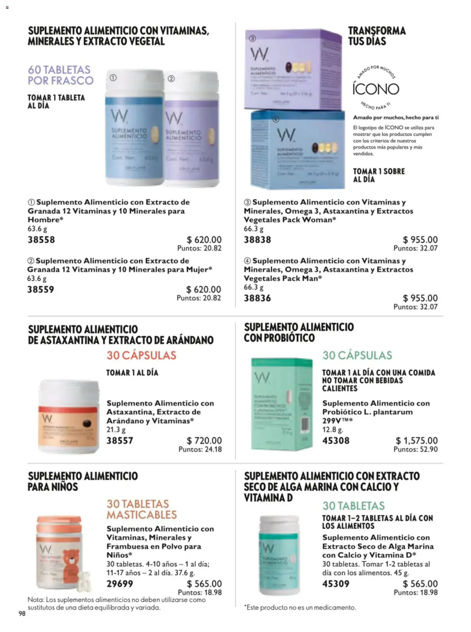Vista previa las ofertas de la tienda Oriflame - Oriflame campaña 9 2026 desde el 20/06/2026 - Vitaminas, Granada, Bebidas, Omega, Sobre, Frasco, Cápsulas, Polvo