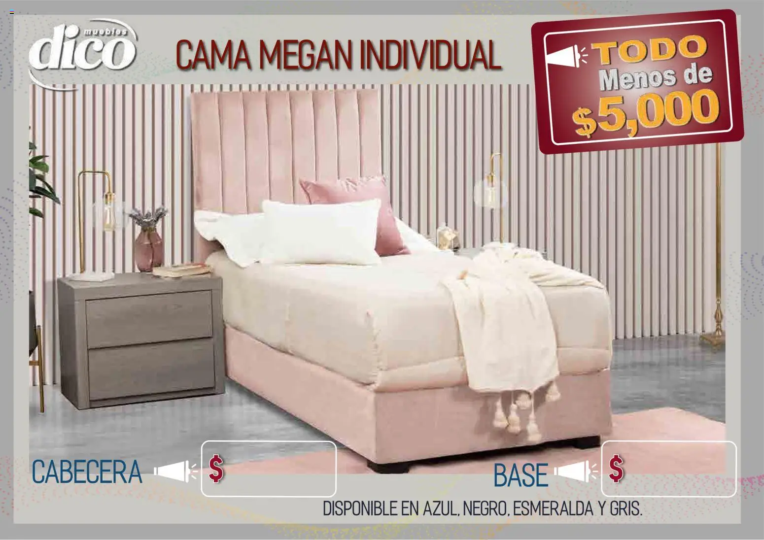 Vista previa las ofertas de la tienda Muebles Dico - Muebles Dico catálogo Todo menos de 5000 Pacifico desde el 09/04/2026 